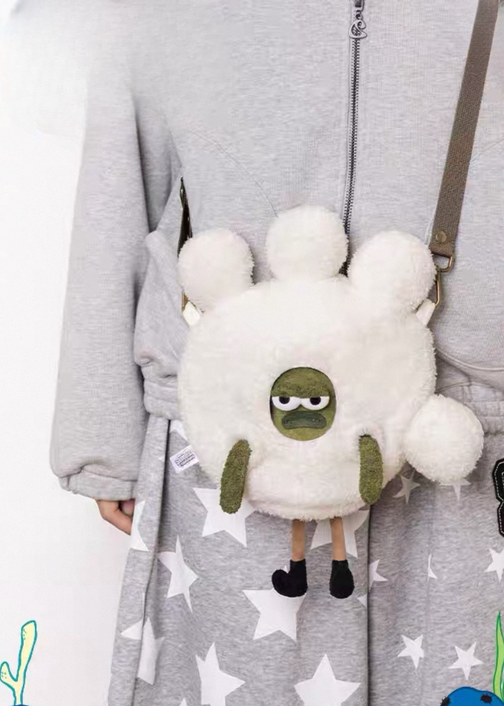 本週限時接單!! SPONGBOB 海綿寶寶 正版授權 比奇堡居民系列 手套魚毛絨娃包 單肩包 肩背包 醜萌 搞怪 絨毛公仔/預購(手套包跟公仔可分開)