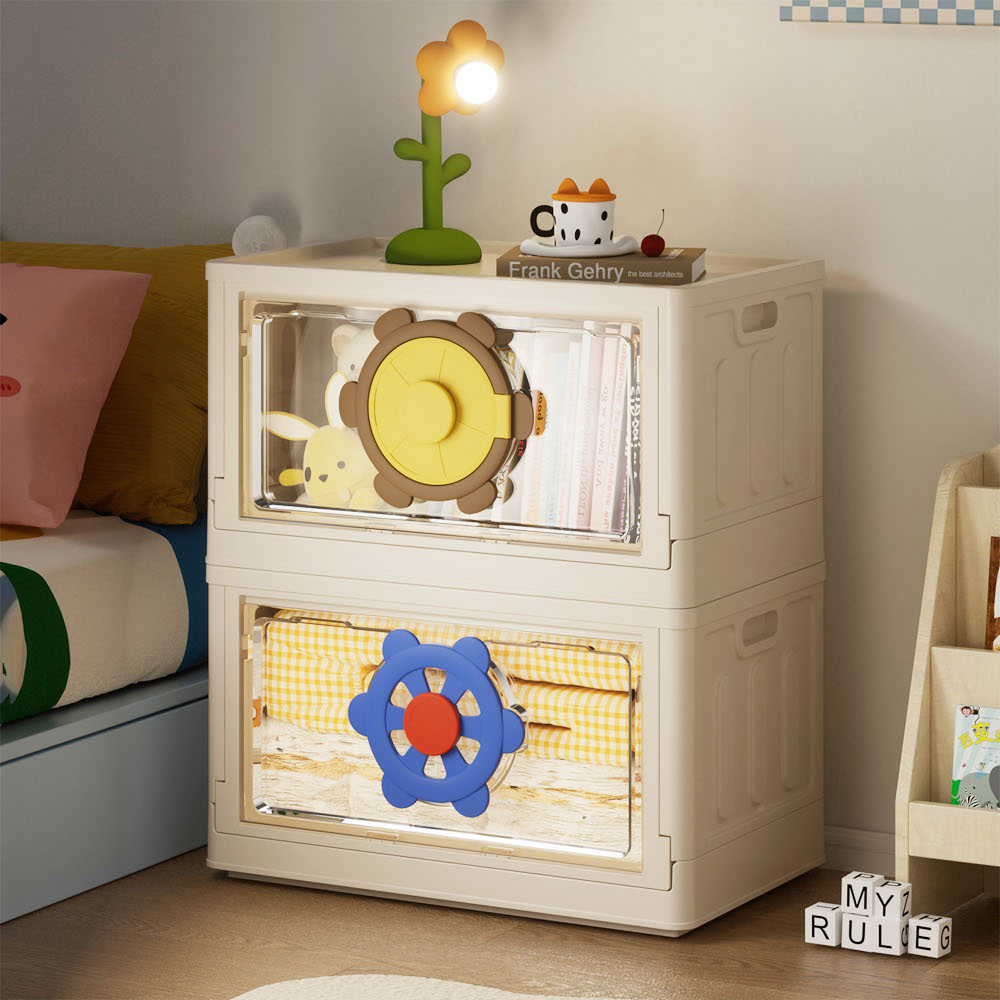 【AOTTO】72L密洞附輪雙開收納箱(AL-017)