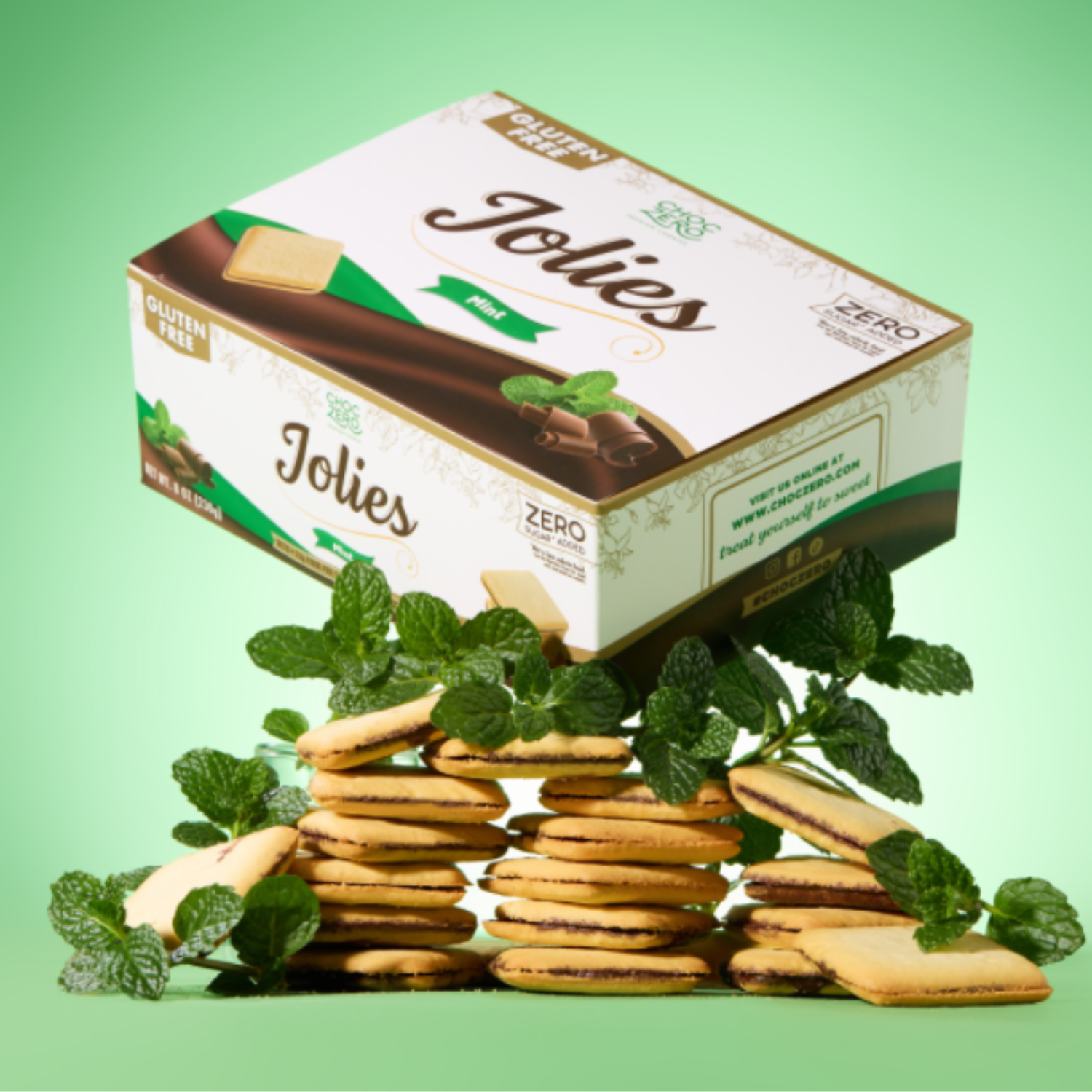Choczero Jolies低碳脆脆薄荷朱古力夾心曲奇 #無麩質 #無添加糖