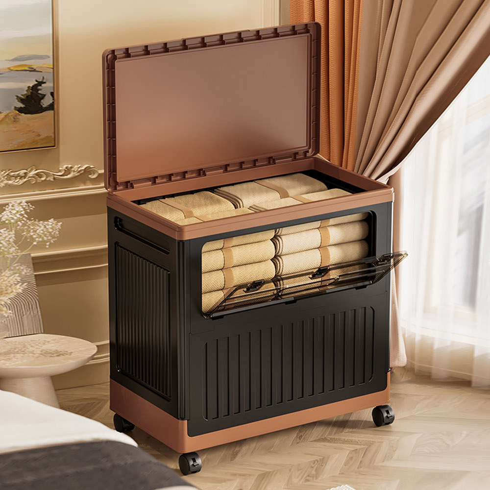 【AOTTO】110L大容量貨櫃側開掀蓋附輪收納箱(AL-021)