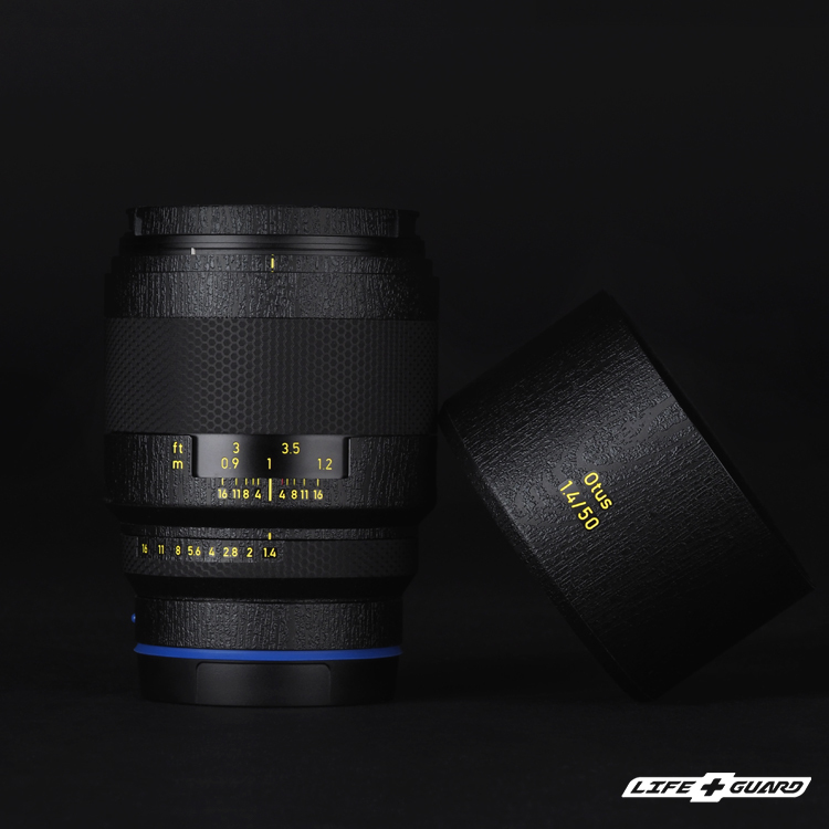 LIFE+GUARD 鏡頭貼膜特寫，適用 ZEISS Otus ML 50mm F1.4，WDYS 燒杉木紋風格設計