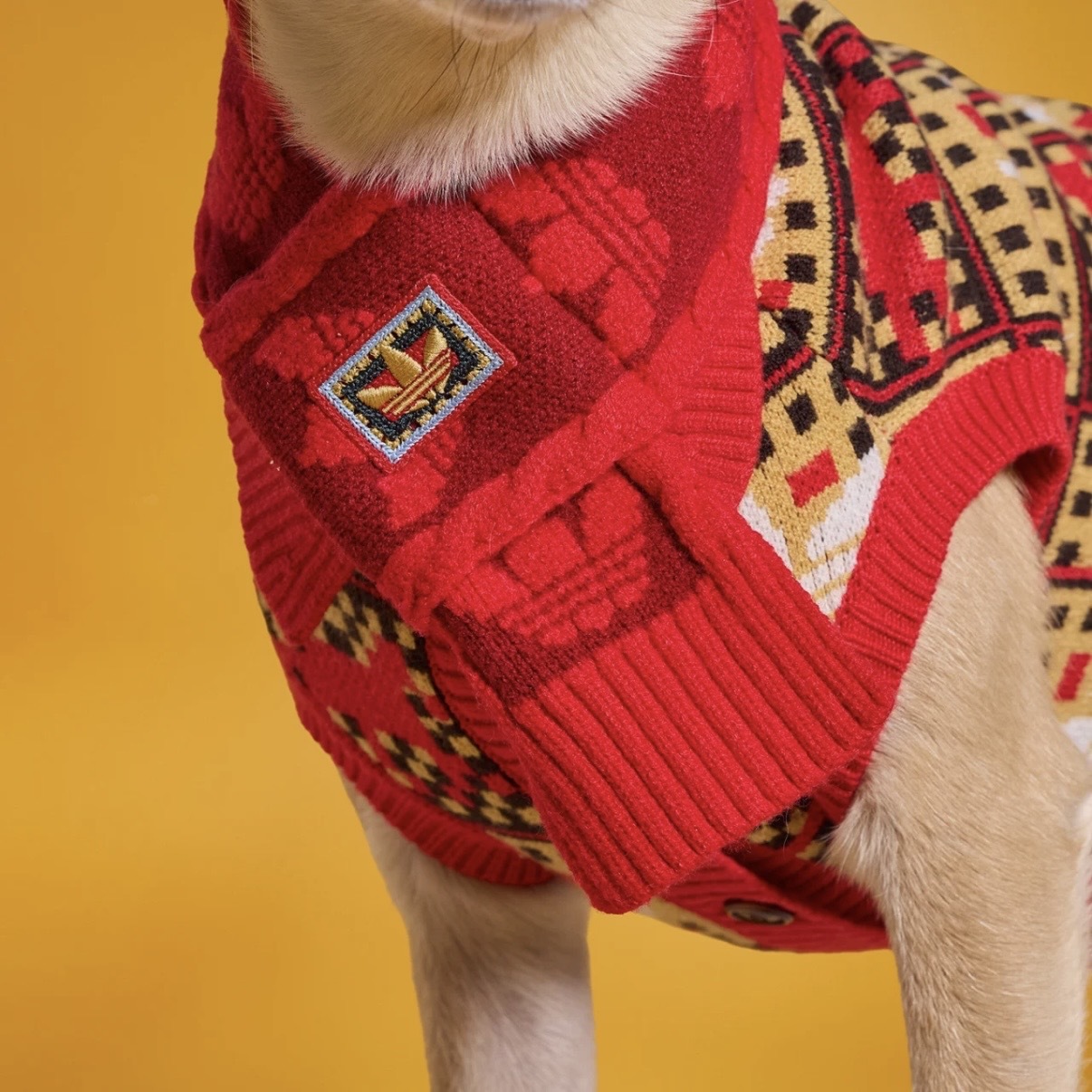 ADIDAS ORIGINALS 新年限定 針織圍巾 圍脖 保暖 寵物衣服 狗狗 貓咪 / 預購