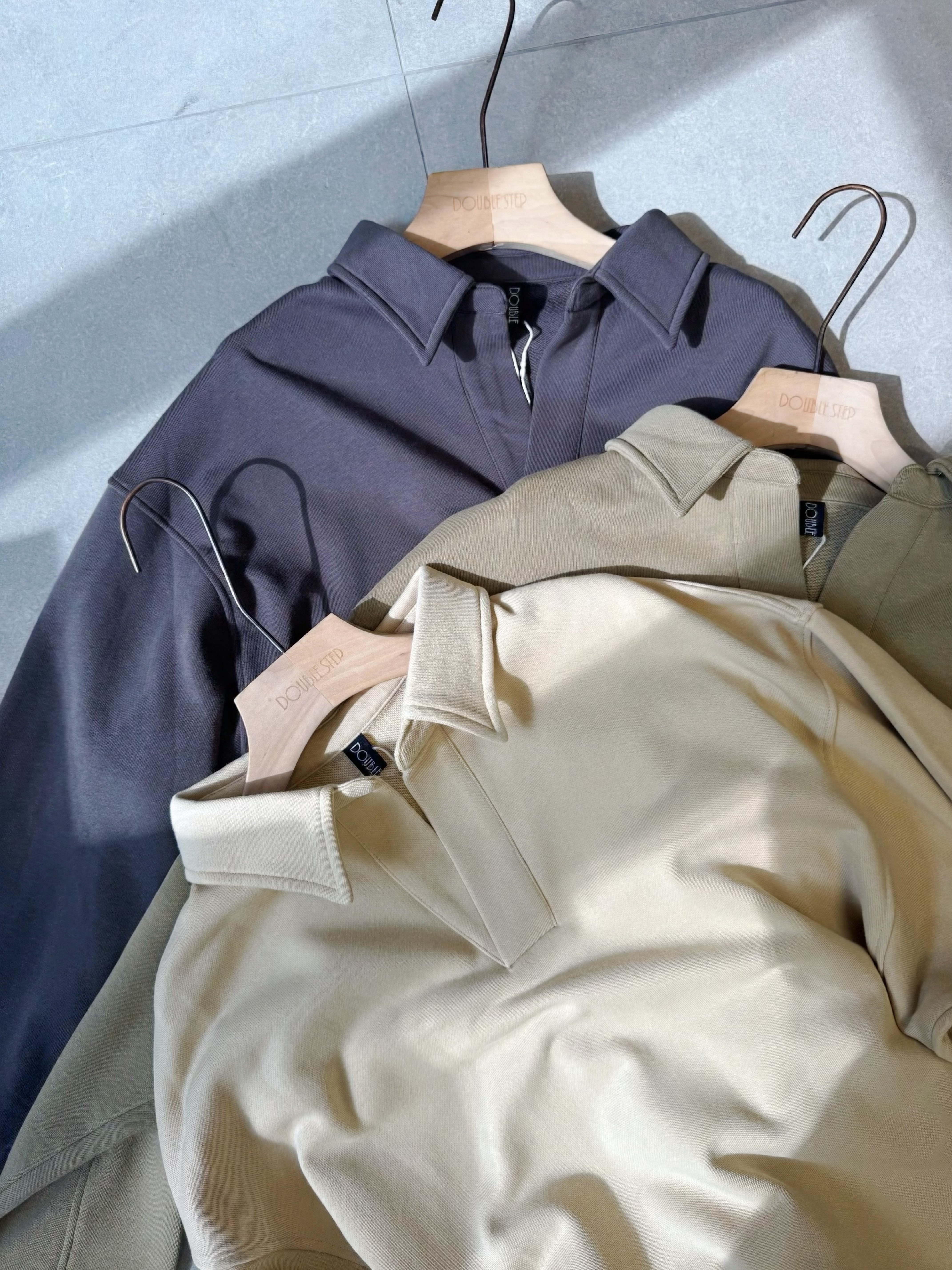 老錢風 ～寛鬆Polo領衛衣 - BL61894