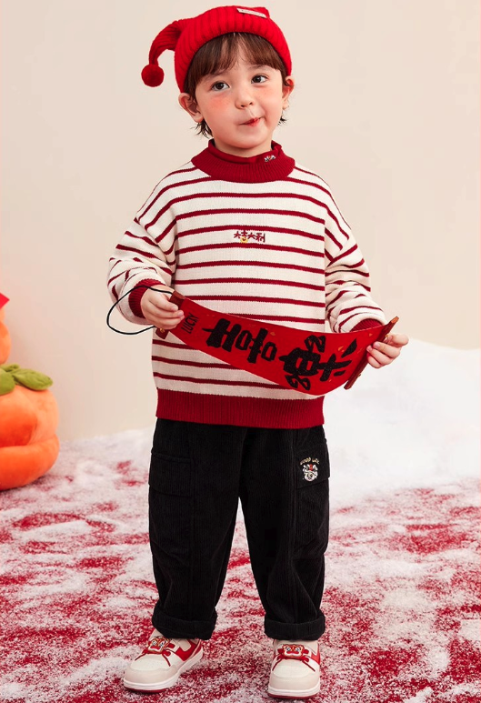 大吉大利條紋針織毛衣(90-140)