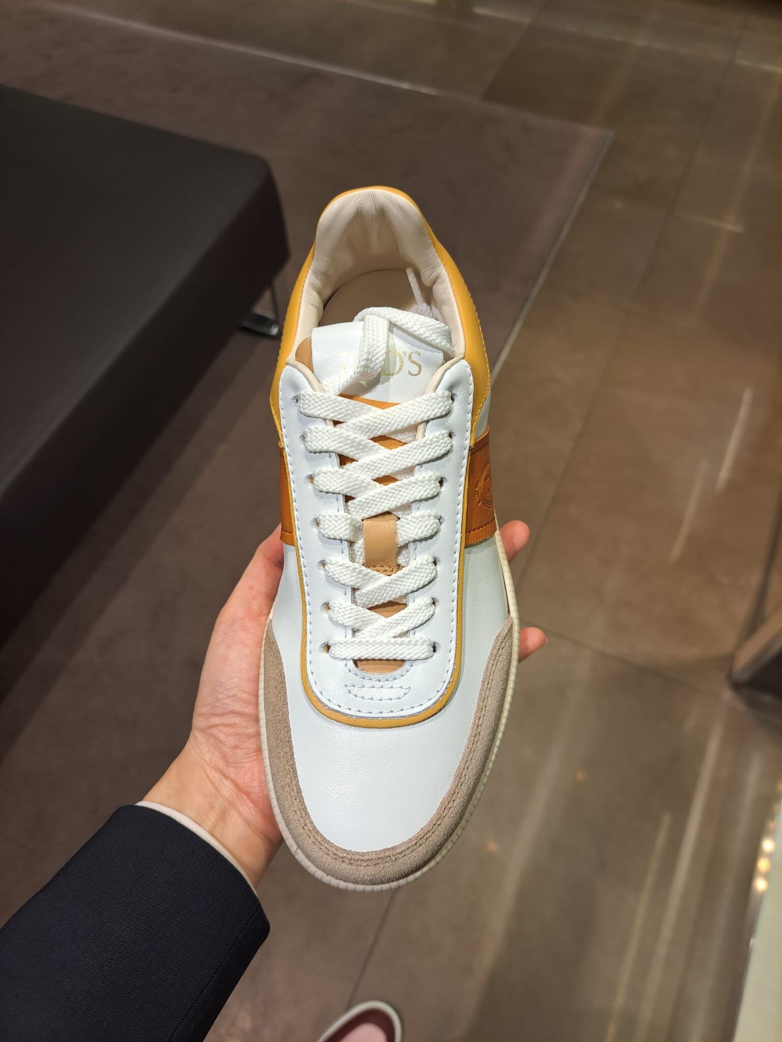 Tods XXW68 Leather Tennis Sneakers Orange