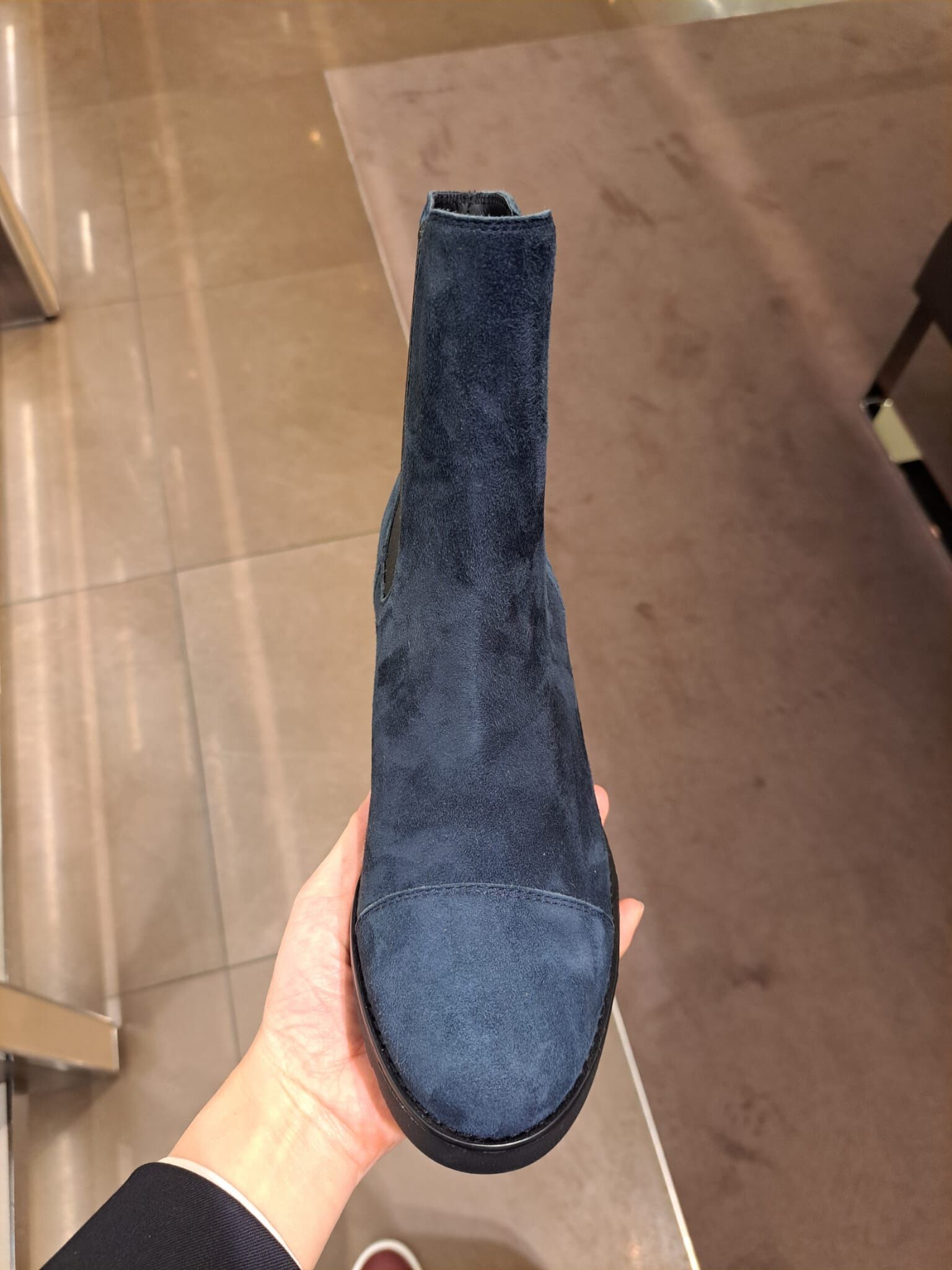 Tods Hogan HXW277 suede heels boots Navy