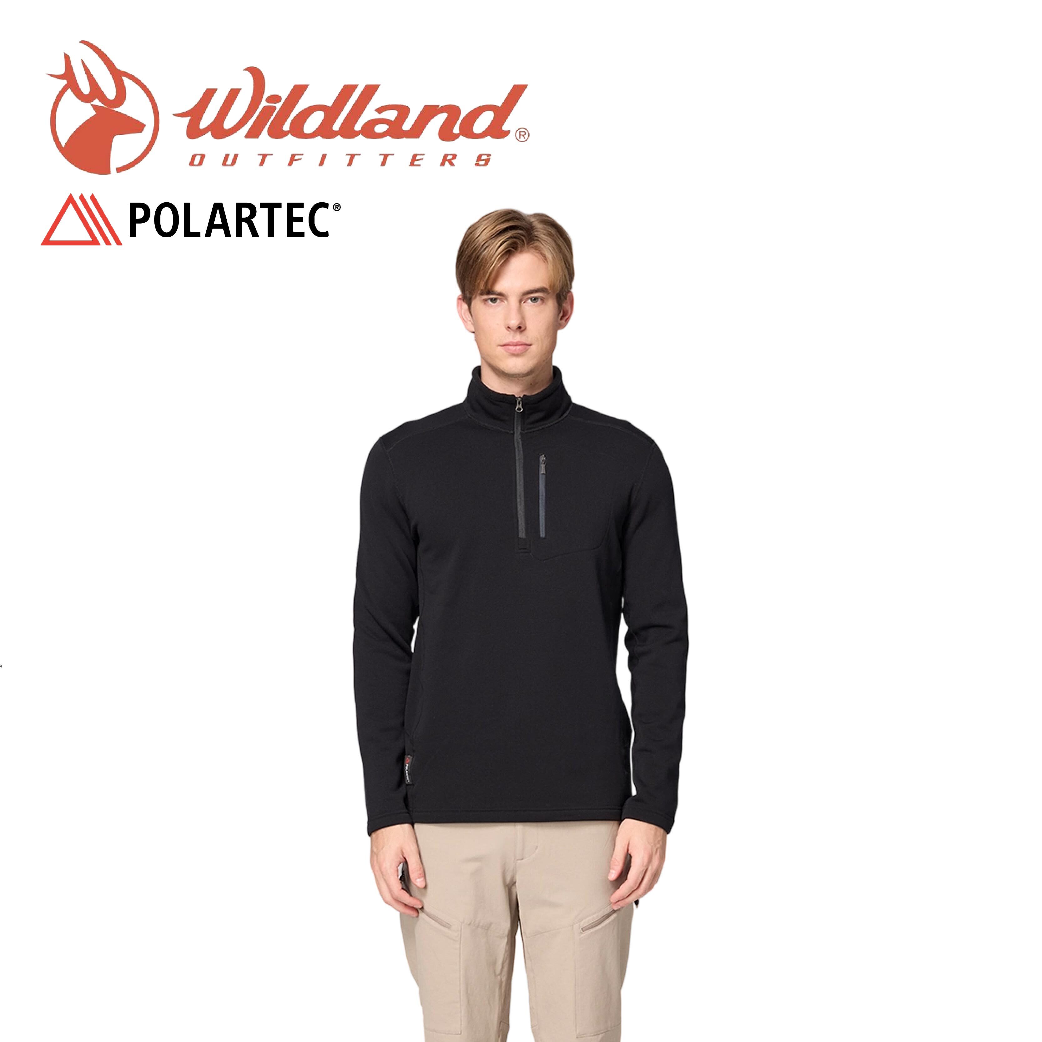 Wildland 荒野 Polartec PSP彈性半開襟極暖衣 男款 (黑色) 01WP2628
