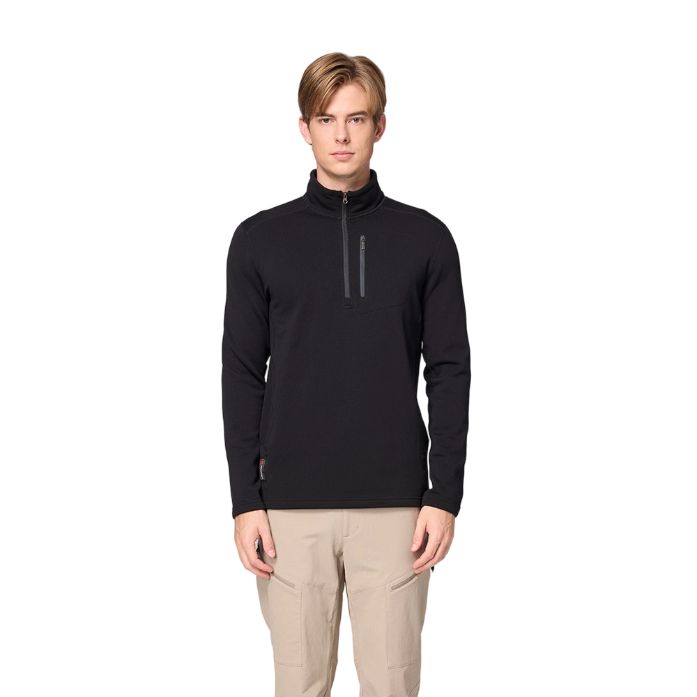 Wildland 荒野 Polartec PSP彈性半開襟極暖衣 男款 (黑色) 01WP2628