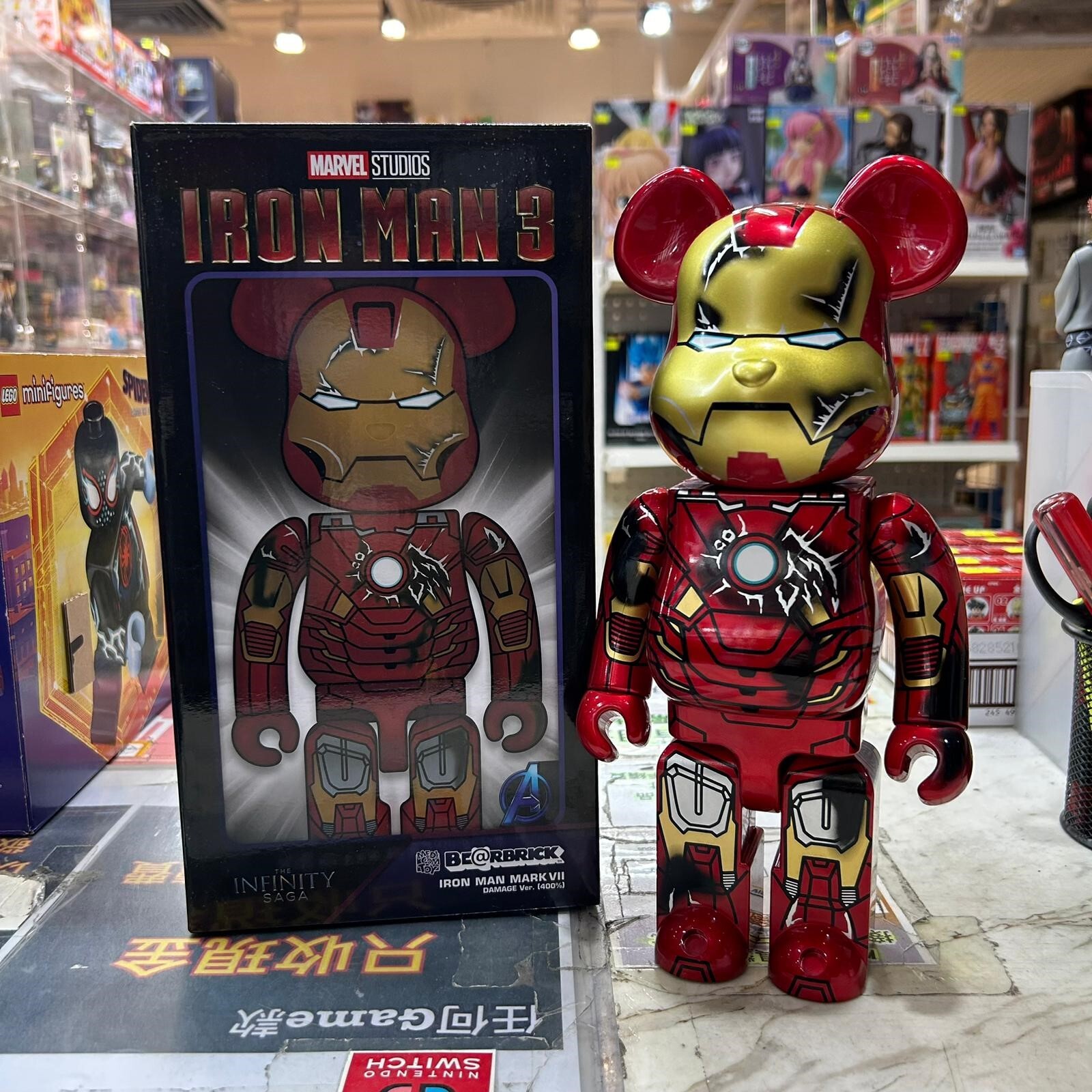 Medicom Toy Be@rbrick Iron Man Mark VII Damage Ver. 400% (開封品,介意者請勿下單,不設退換)