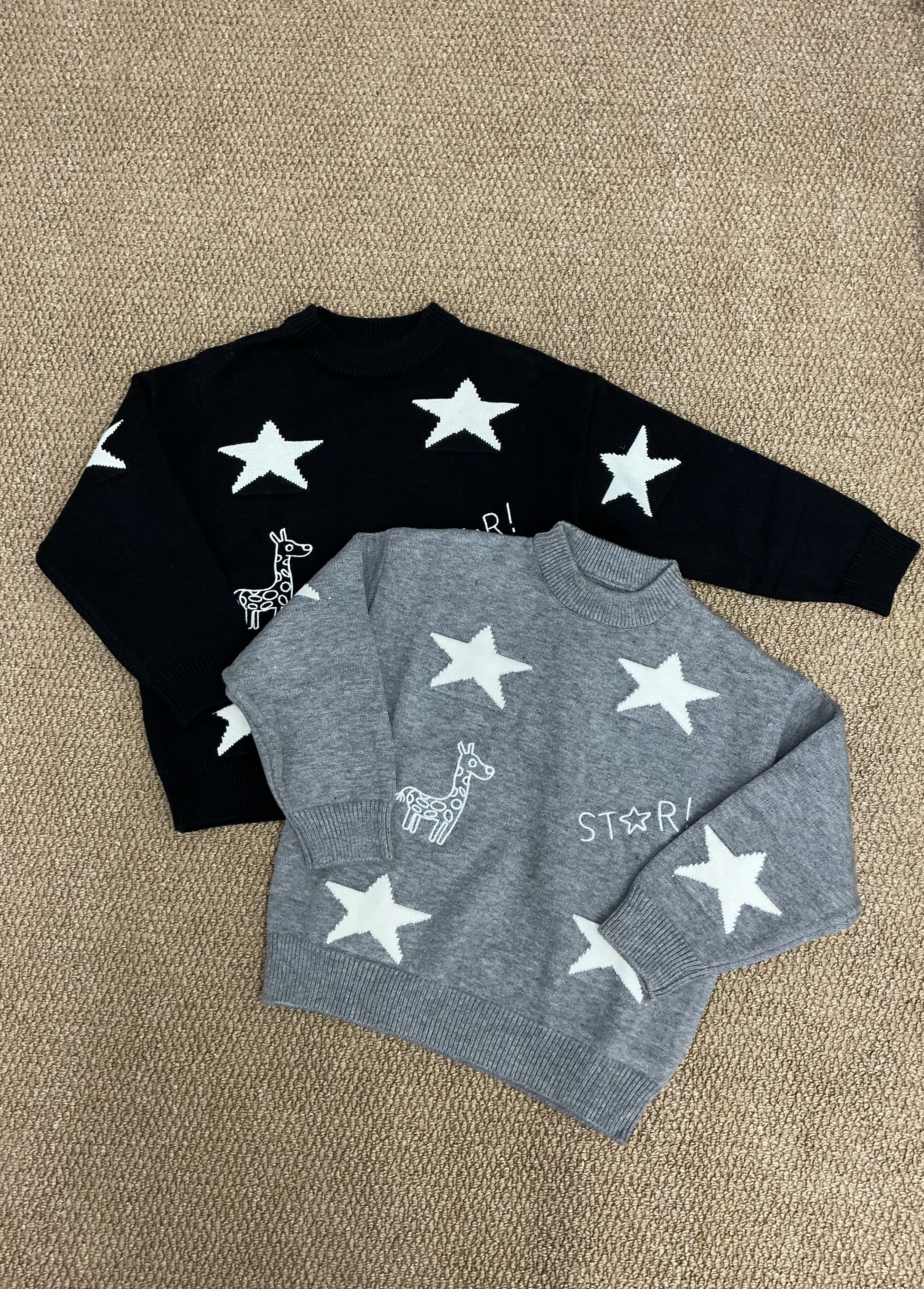 A03996星星插畫針織上衣