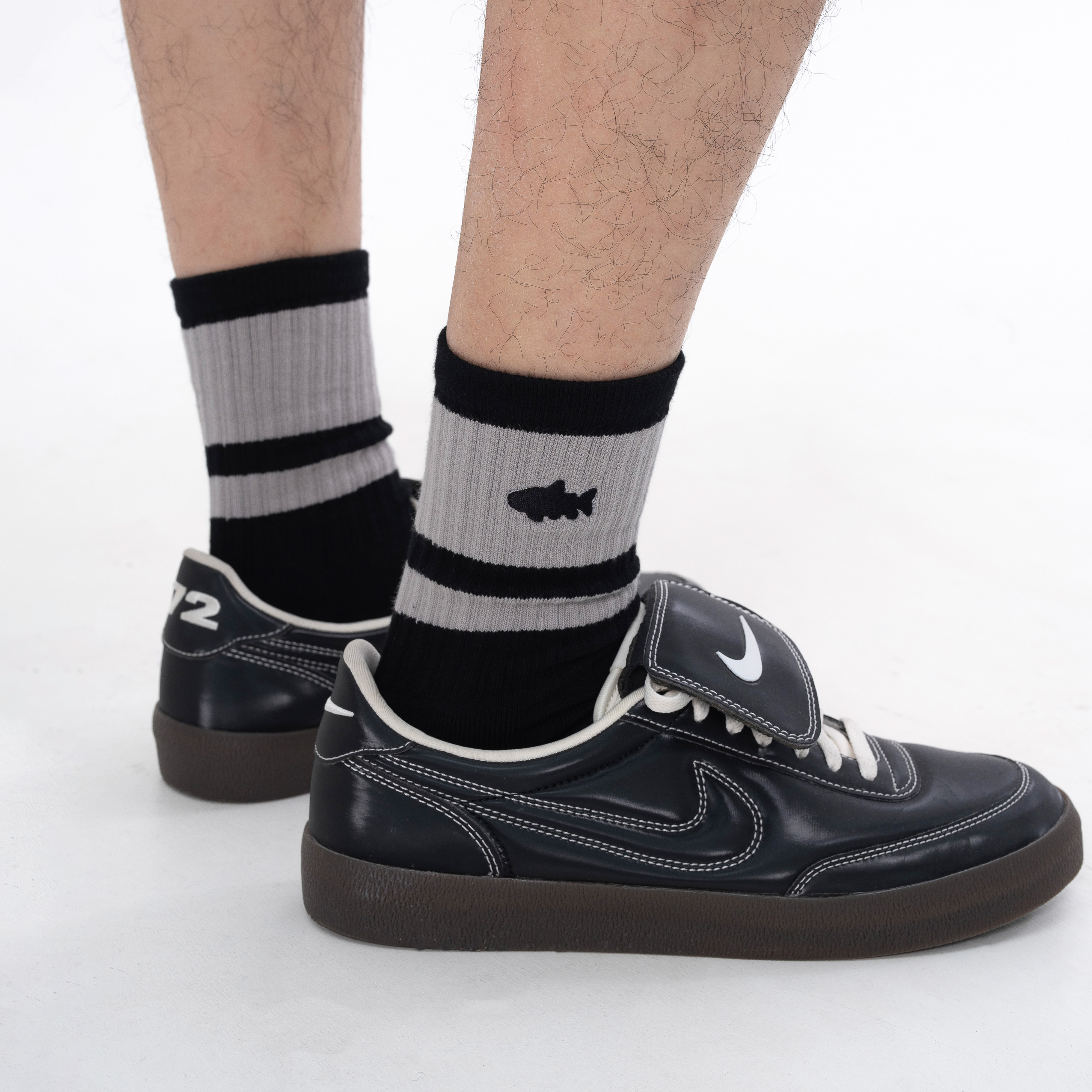 AGILITY Double Striped Ribbed Socks 魚影 雙條紋長襪 [SC95]