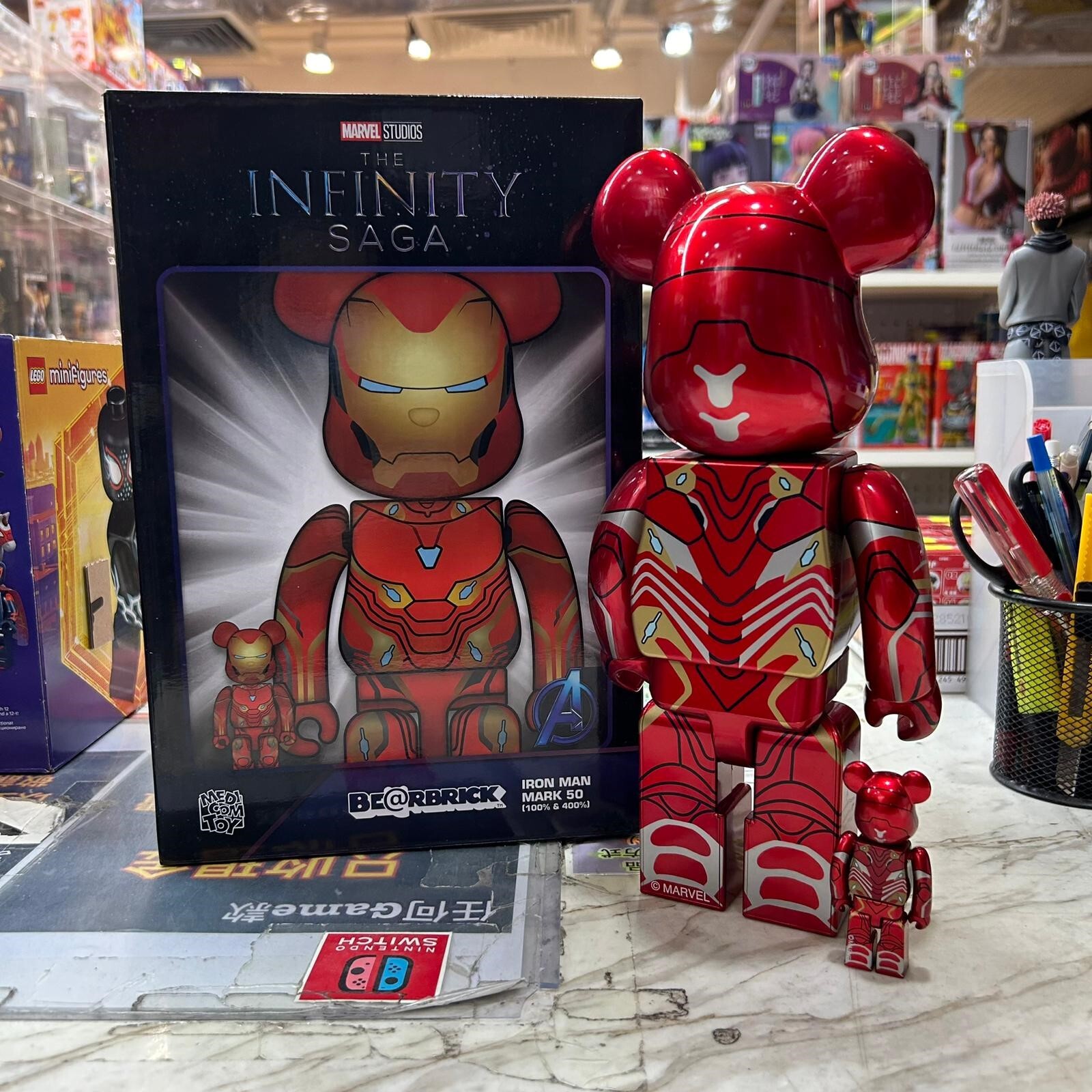 Medicom Toy Be@rbrick Iron Man Mark 50 100% & 400% (開封品,介意者請勿下單,不設退換)