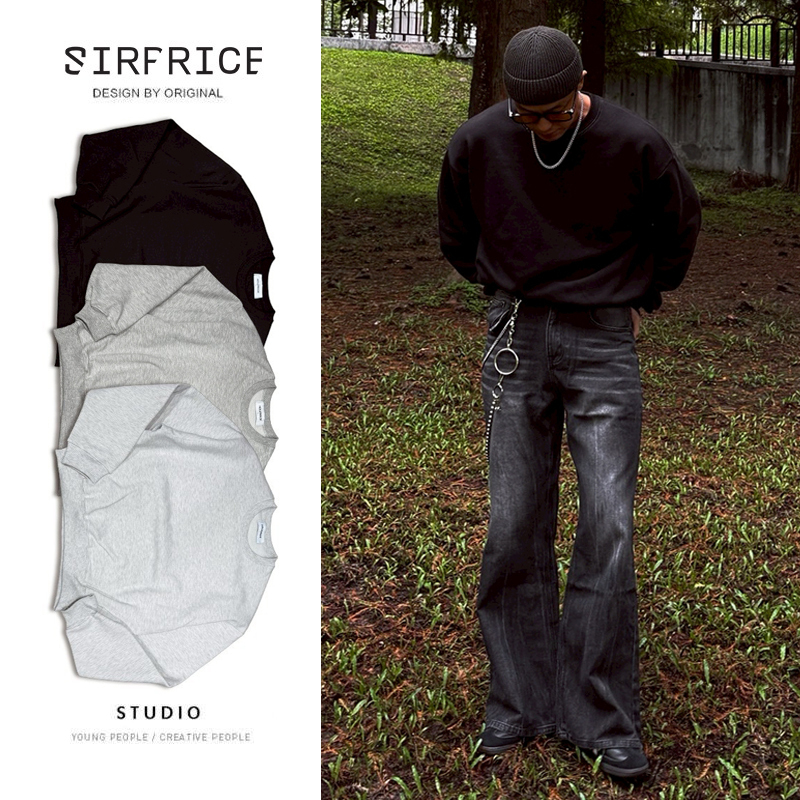 基本款百搭短寬大學T 保暖內刷毛