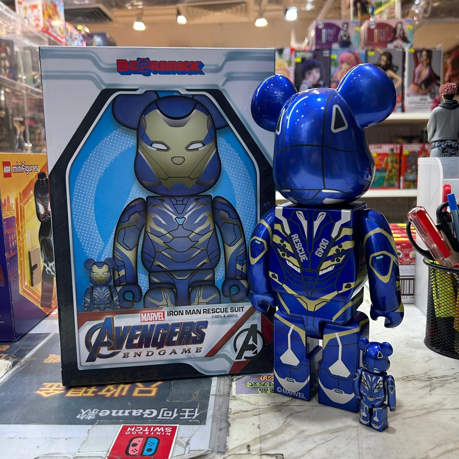 Medicom Toy Be@rbrick Iron Man Rescue Suit 100% & 400% (開封品,介意者請勿下單,不設退換)