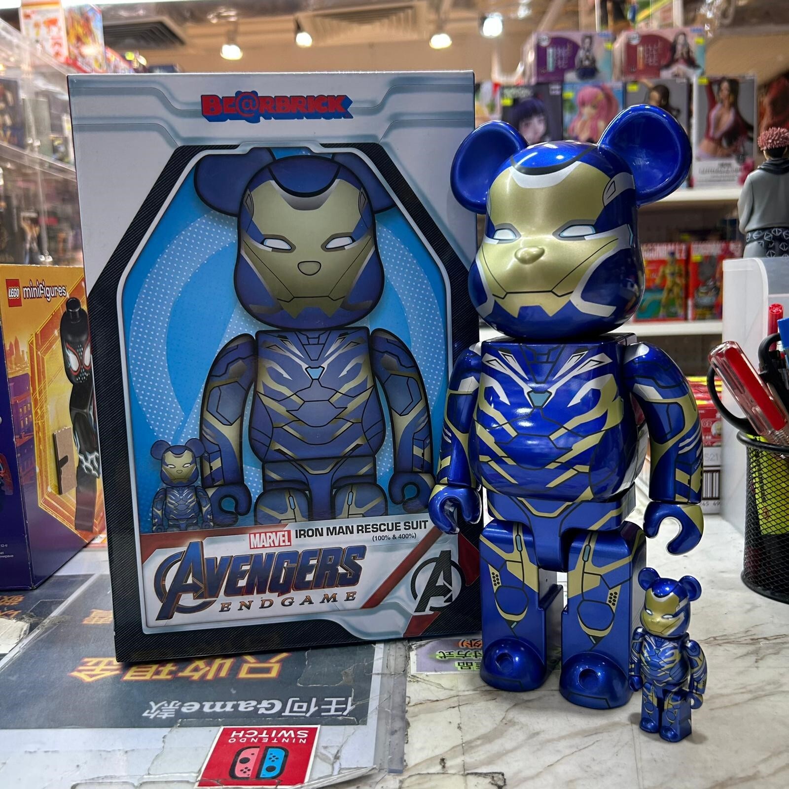 Medicom Toy Be@rbrick Iron Man Rescue Suit 100% & 400% (開封品,介意者請勿下單,不設退換)