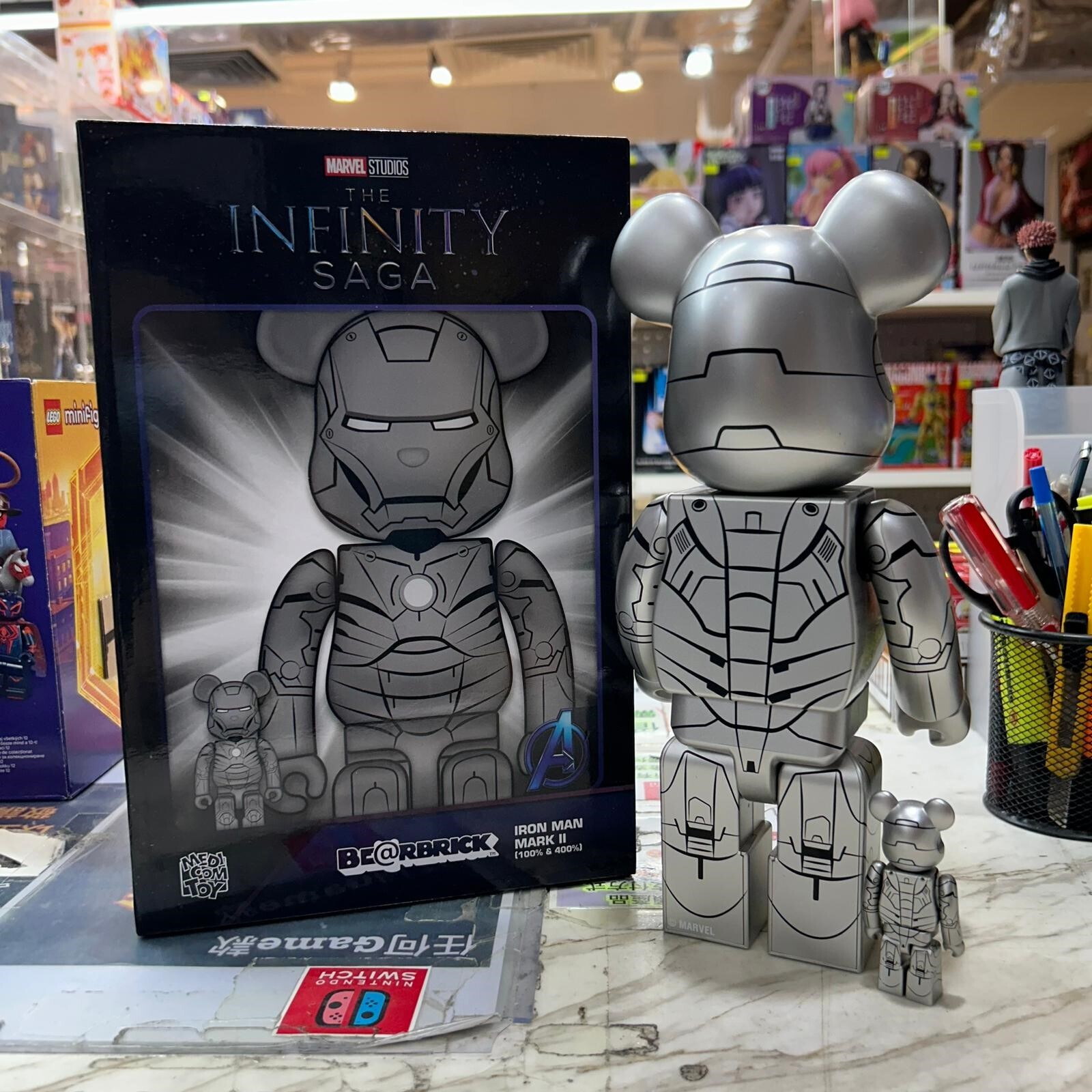 Medicom Toy Be@rbrick Iron Man Mark II 100% & 400% (開封品,介意者請勿下單,不設退換)