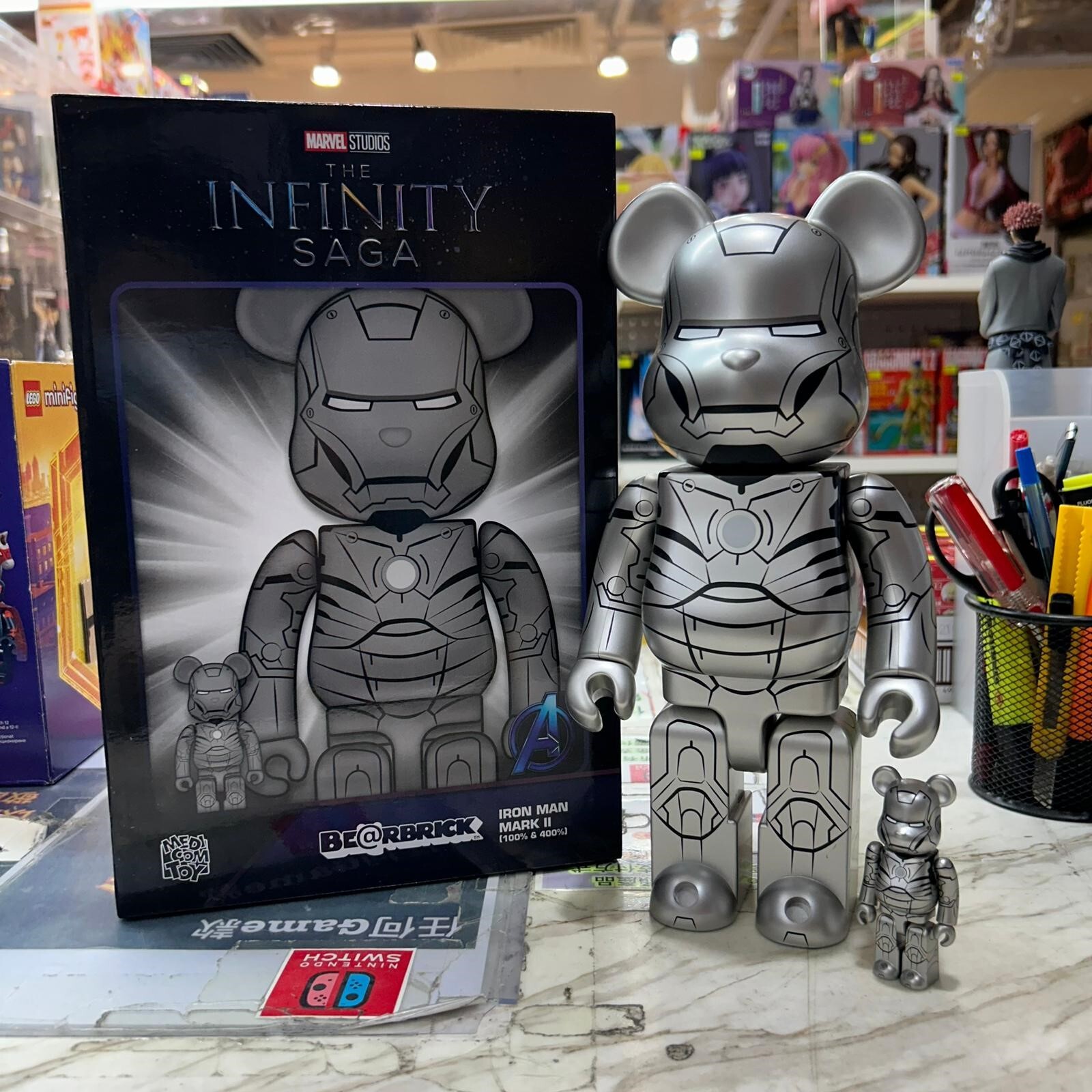Medicom Toy Be@rbrick Iron Man Mark II 100% & 400% (開封品,介意者請勿下單,不設退換)