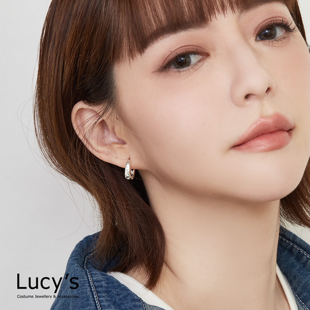 925純銀 閃耀月空 易扣耳環 (123465)