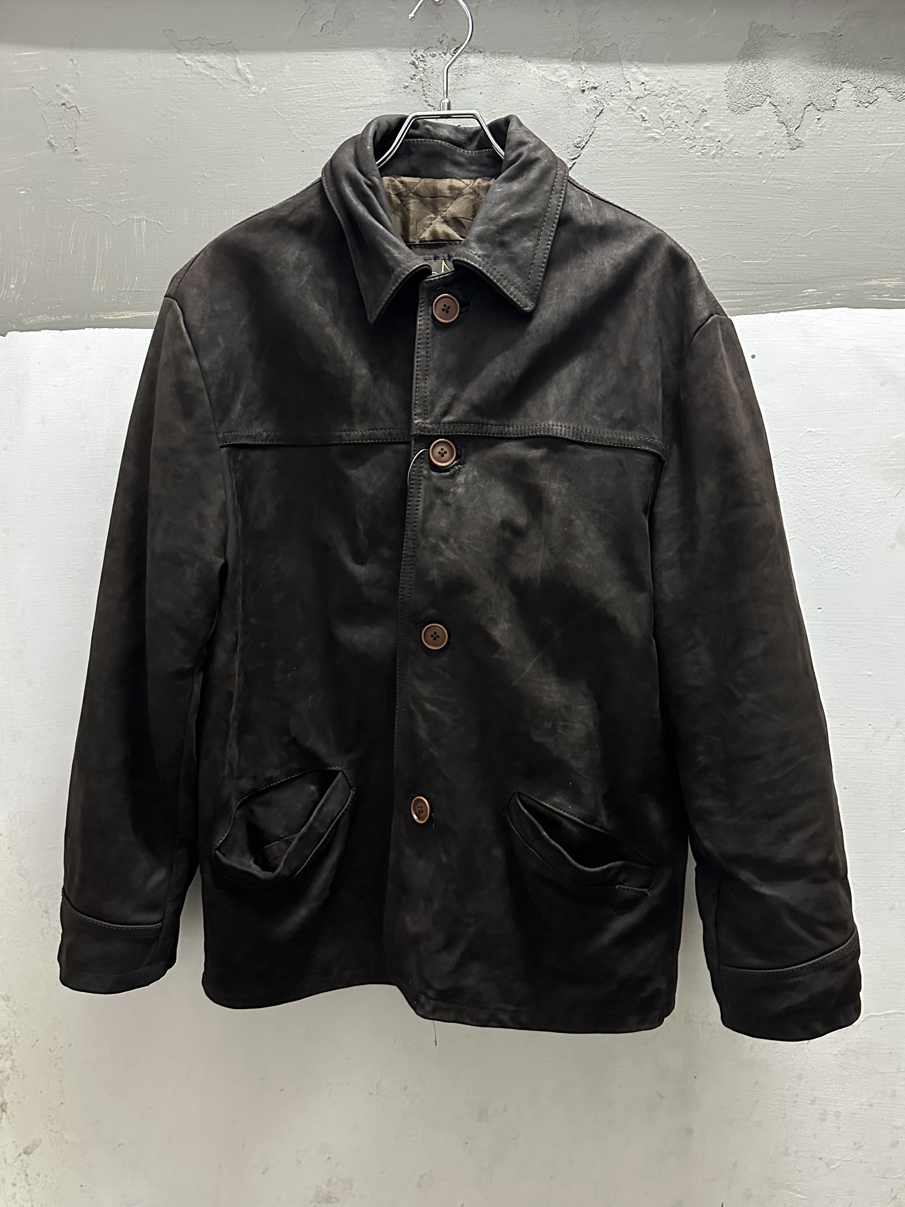 90~00’s EURO Car Coat Type Leather Jacket