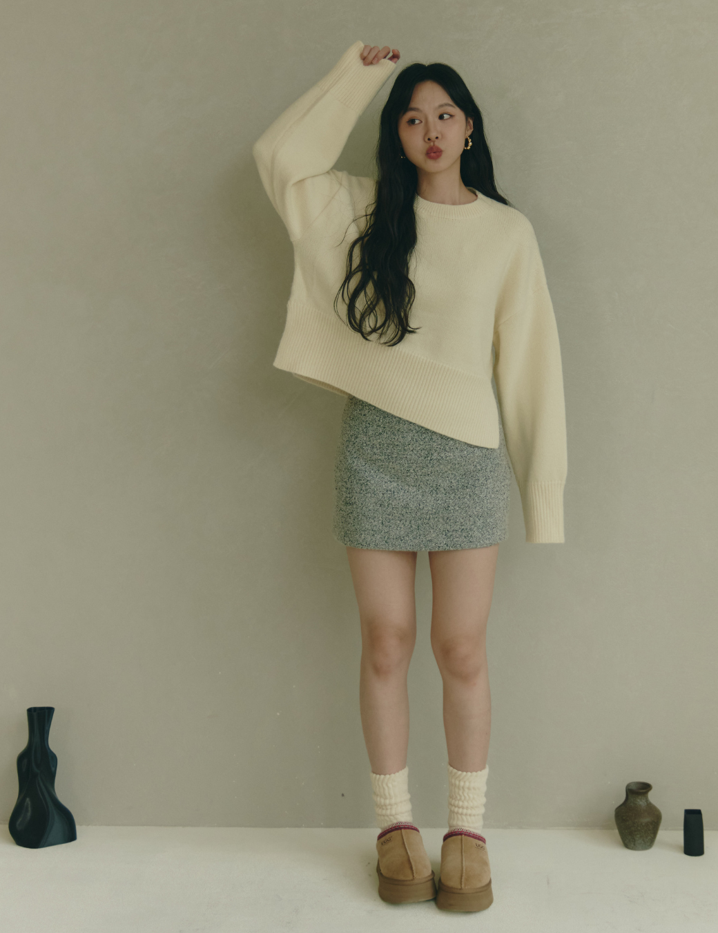 小香風毛呢低腰短裙（3尺寸）