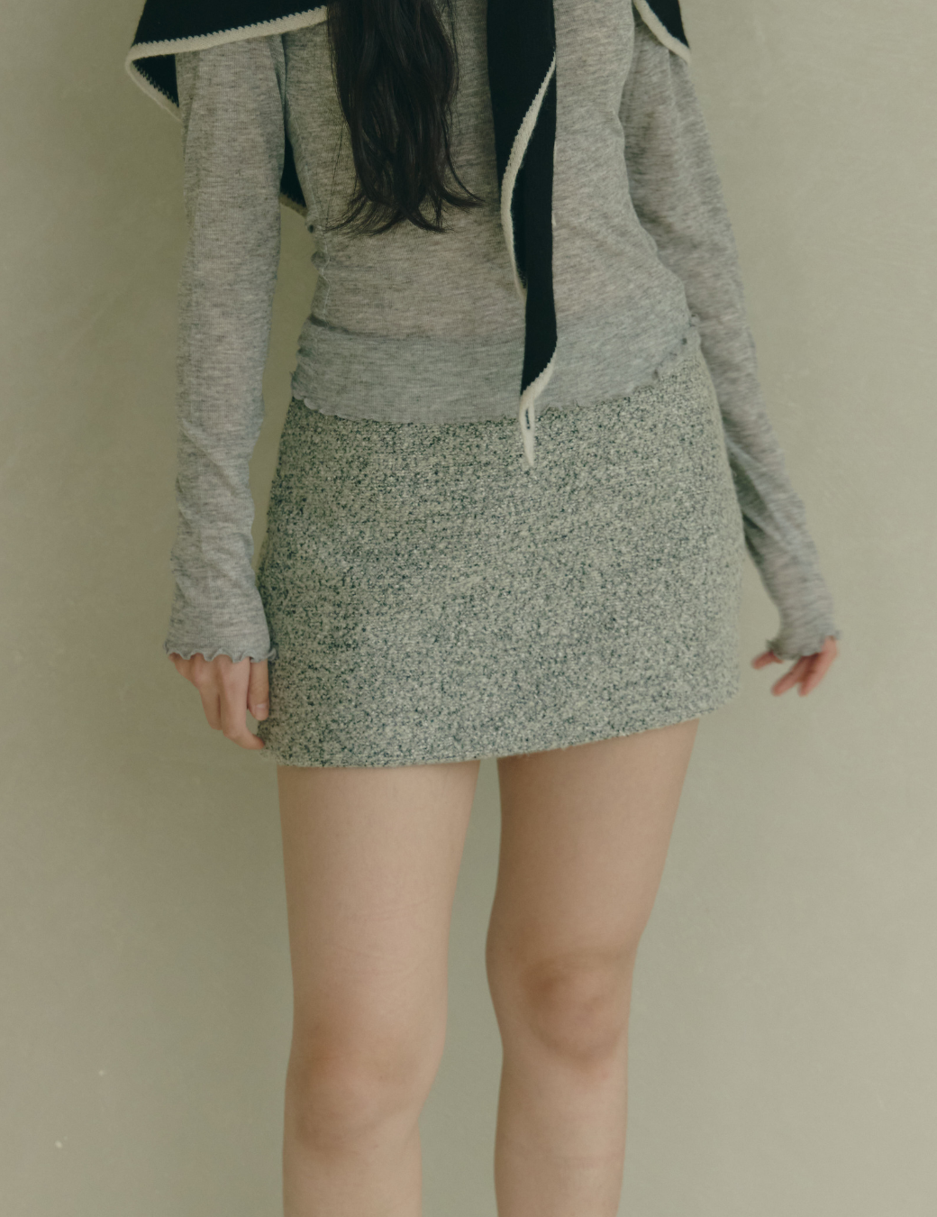 小香風毛呢低腰短裙（3尺寸）