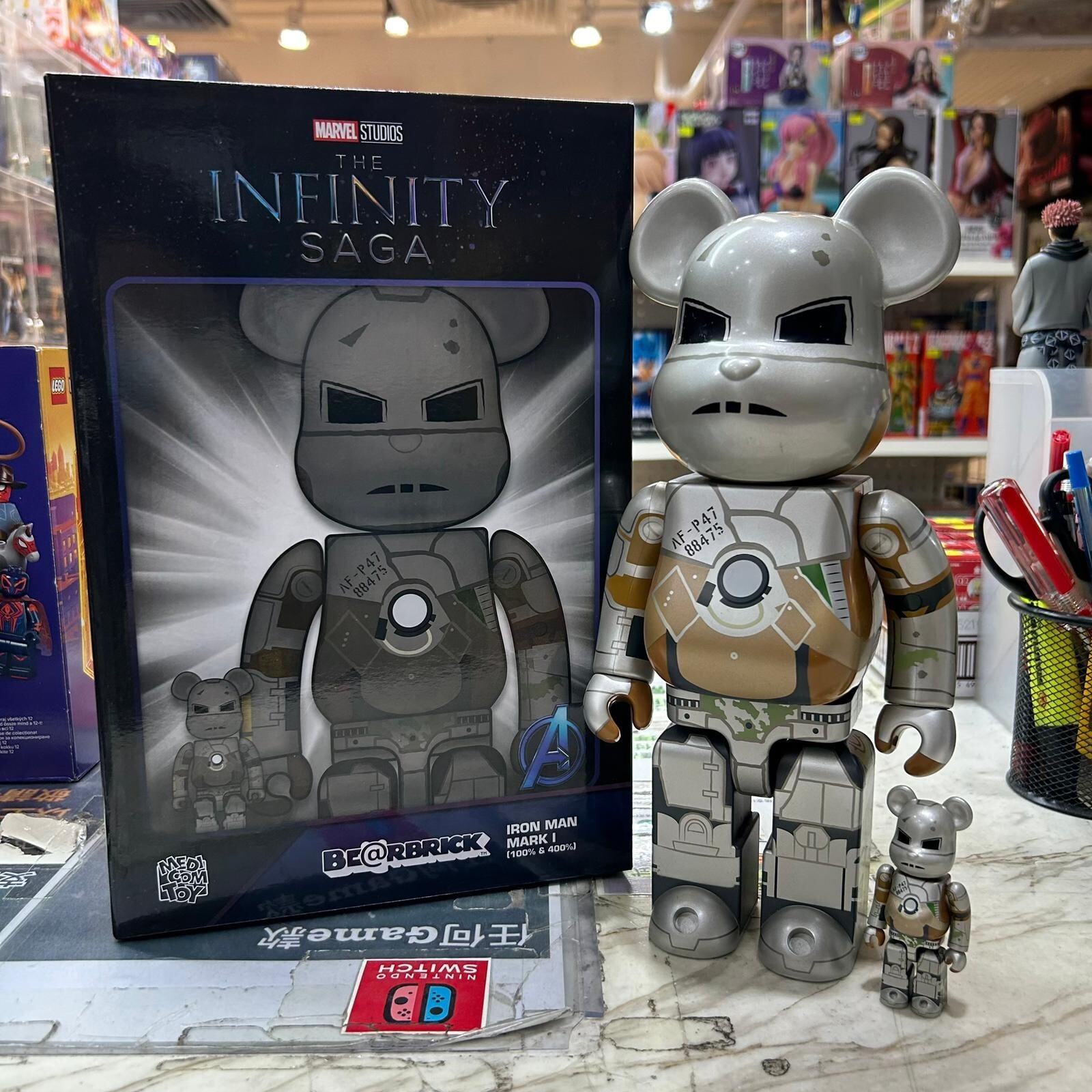 Medicom Toy Be@rbrick Iron Man Mark I 100% & 400% (開封品,介意者請勿下單,不設退換)