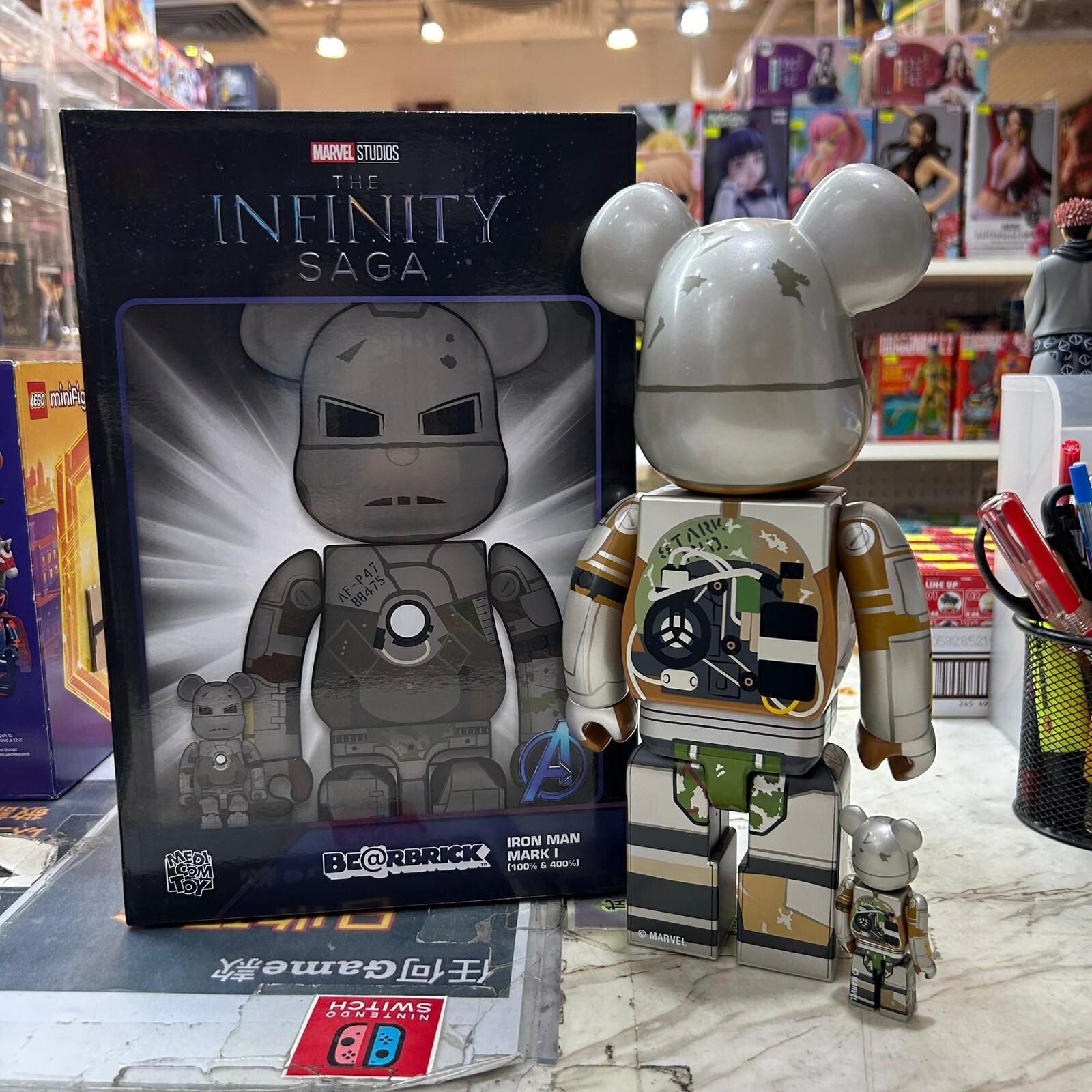 Medicom Toy Be@rbrick Iron Man Mark I 100% & 400% (開封品,介意者請勿下單,不設退換)