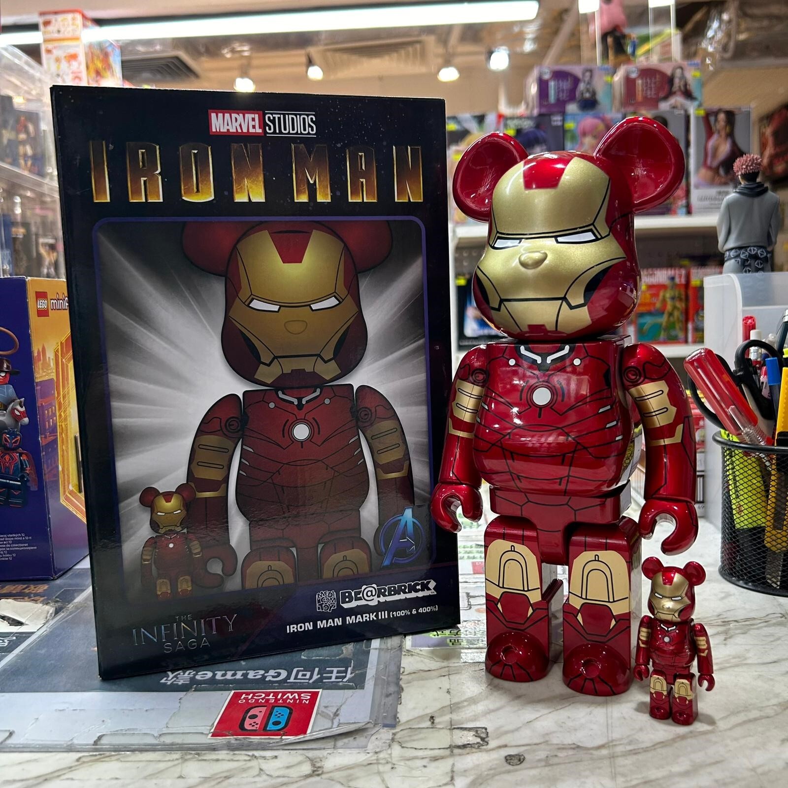 Medicom Toy Be@rbrick Iron Man Mark III 100% & 400% (開封品,介意者請勿下單,不設退換)