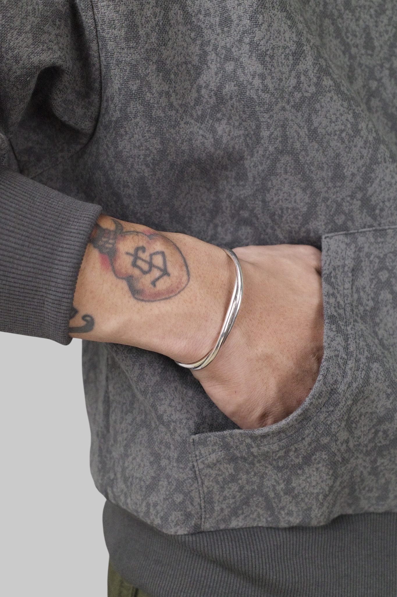 『Always_Good』雙環螺旋 開口 鋼鍍銀 手環