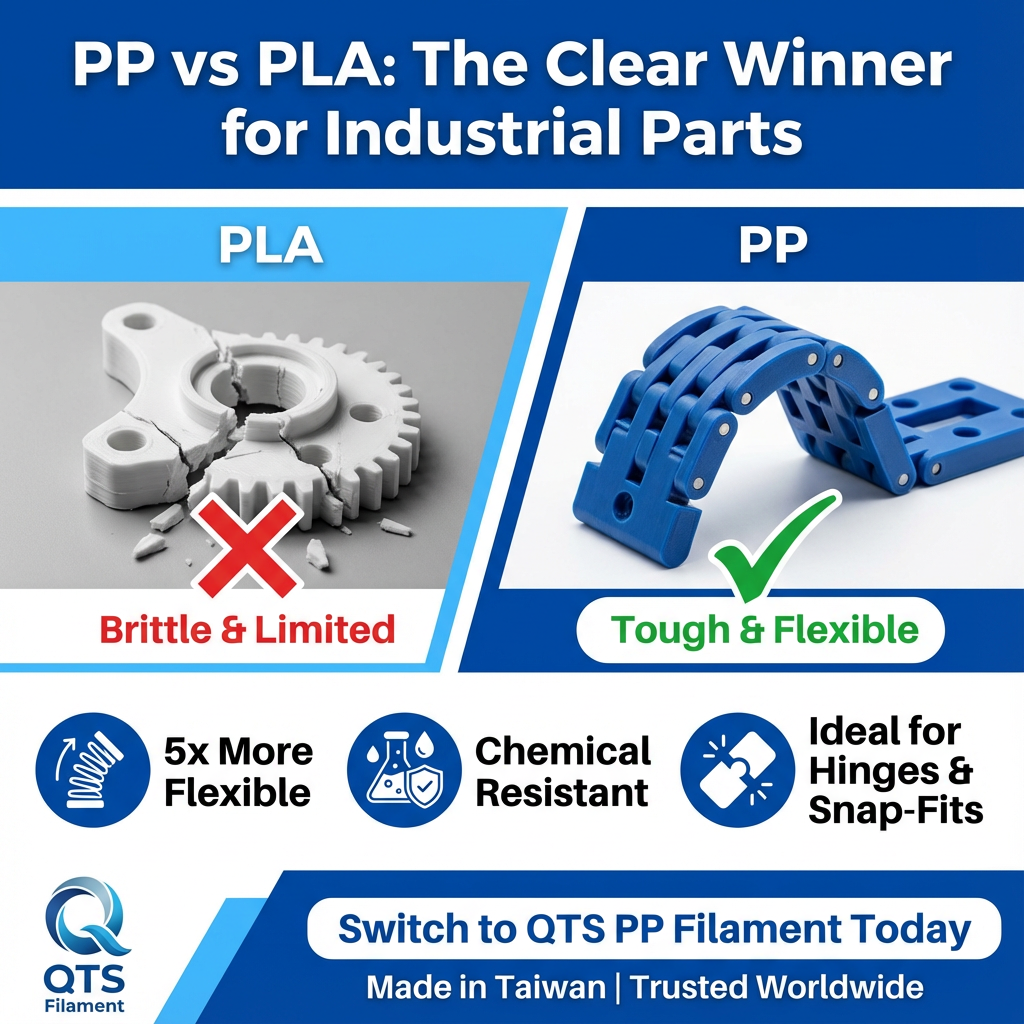 QTS PP Filament - Chemical Resistant & Lightweight | Engineering Material