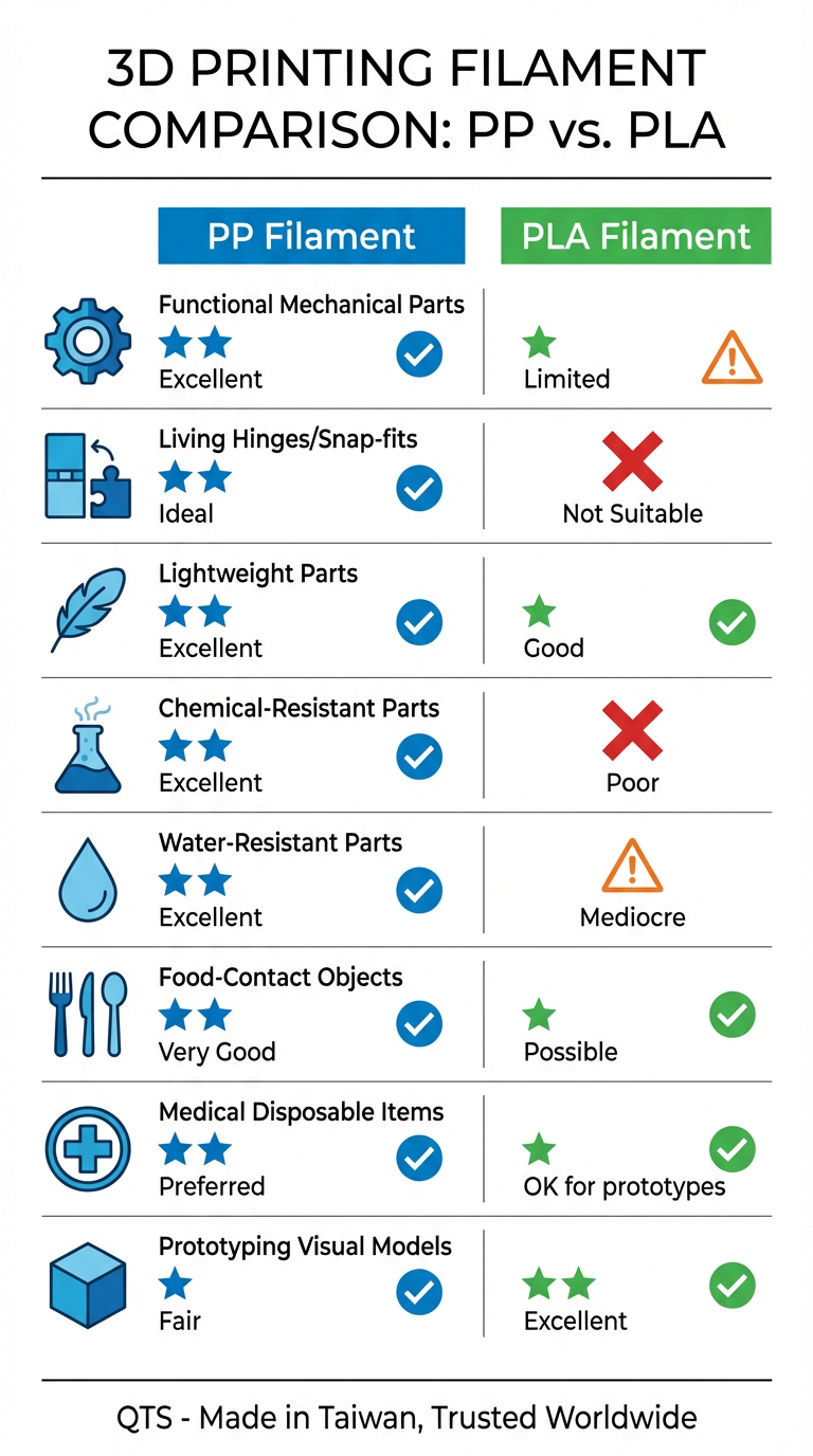 QTS PP Filament - Chemical Resistant & Lightweight | Engineering Material