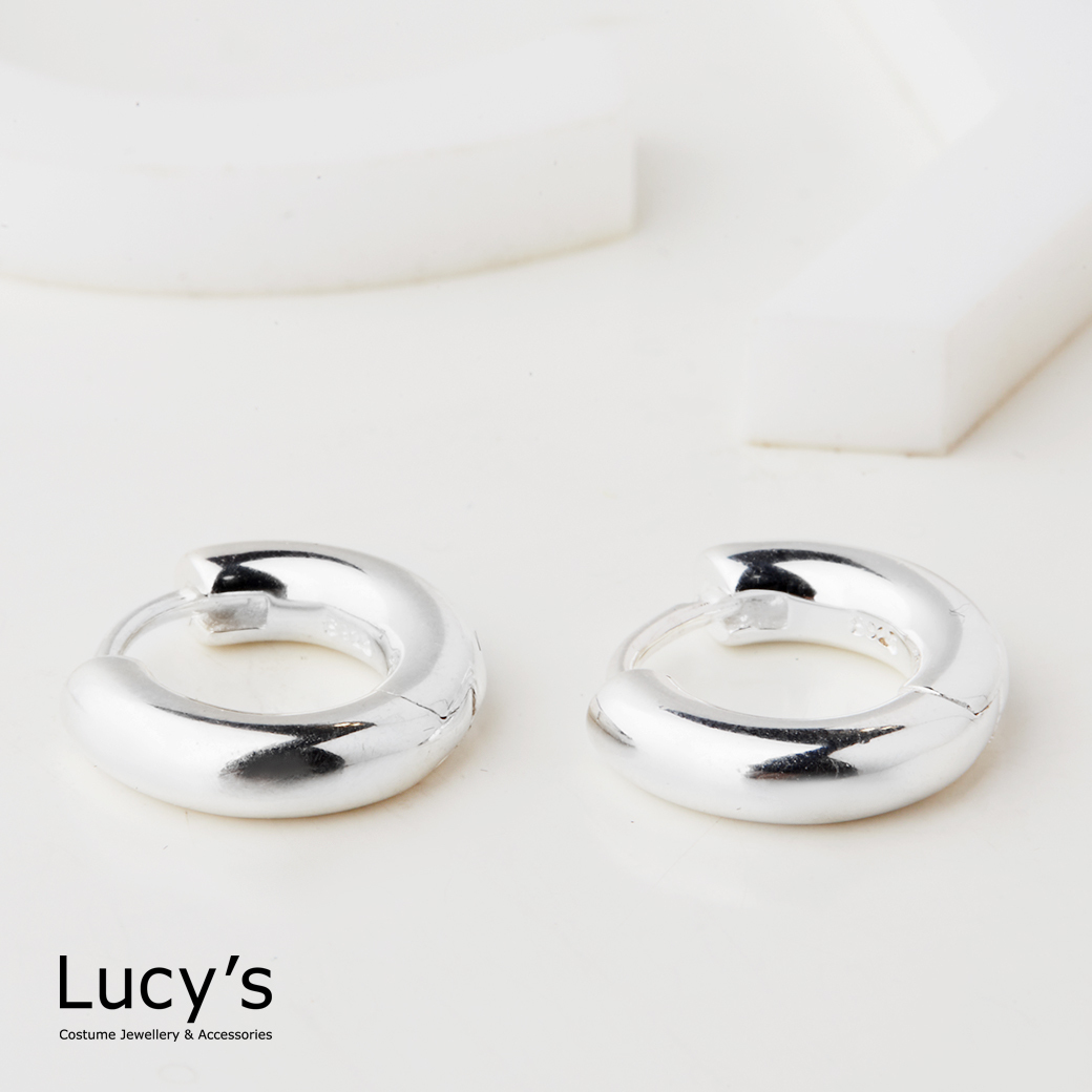 925純銀 圓環 易扣耳環 (103892)