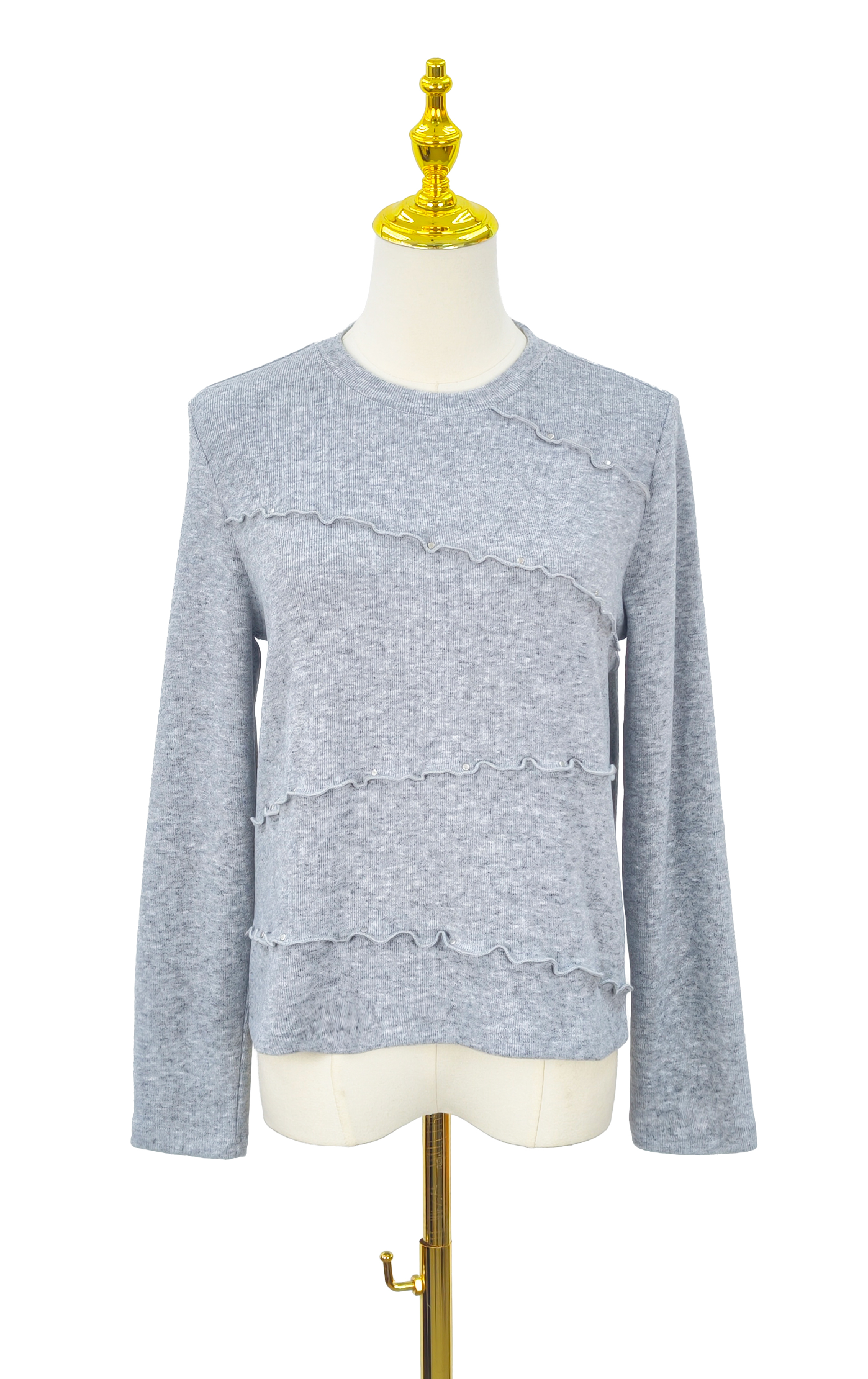 荷葉邊紋針織上衣 LT0334