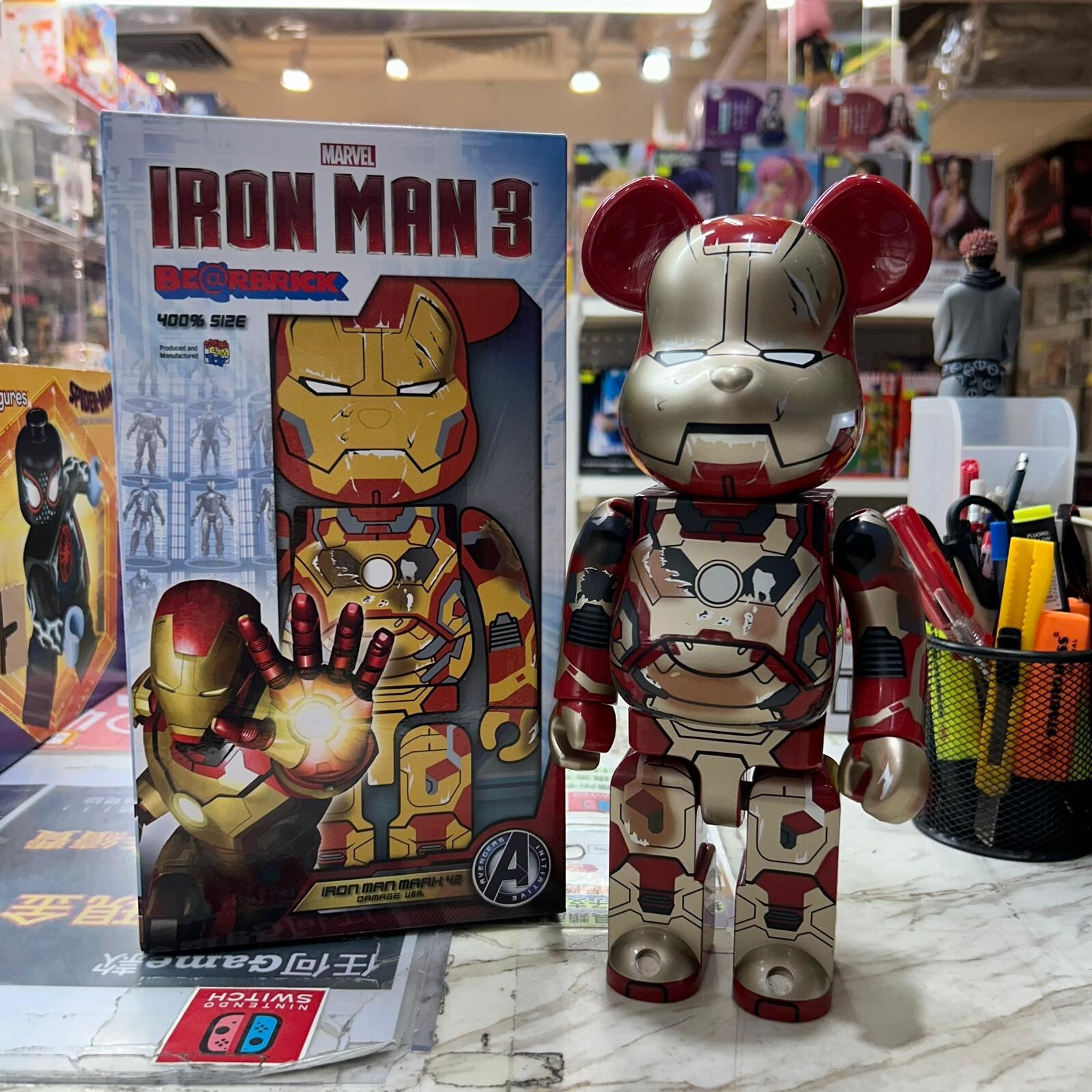 Medicom Toy Be@rbrick Iron Man Mark 42 Damage Ver. 400% (開封品,介意者請勿下單,不設退換)