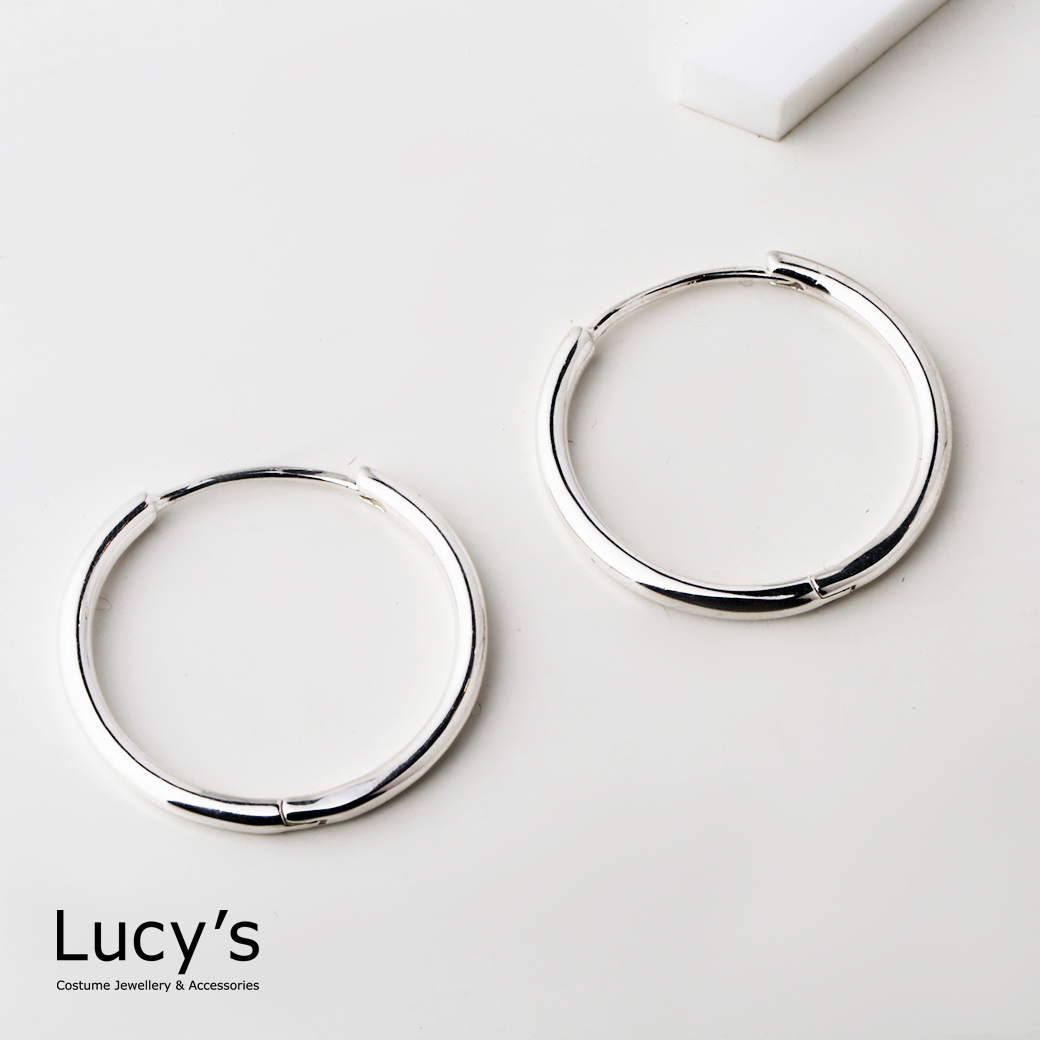 925純銀 簡約圈型 耳環 (126903)