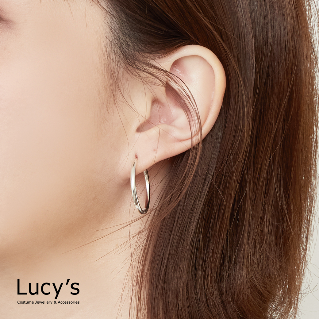 925純銀 簡約圈型 耳環 (126903)