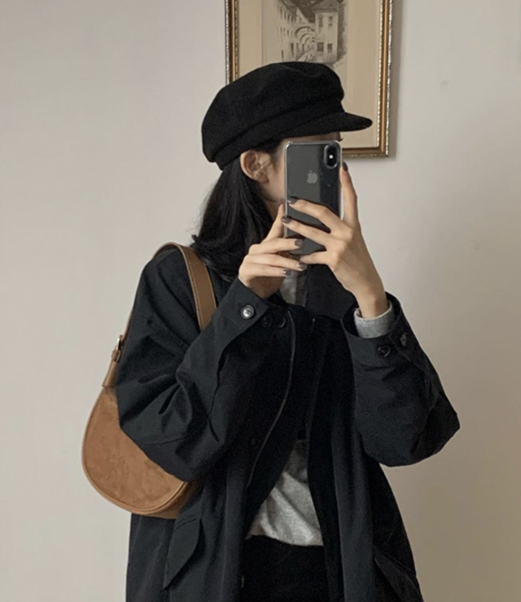 毛呢報童帽 [ 2色 / Free ]