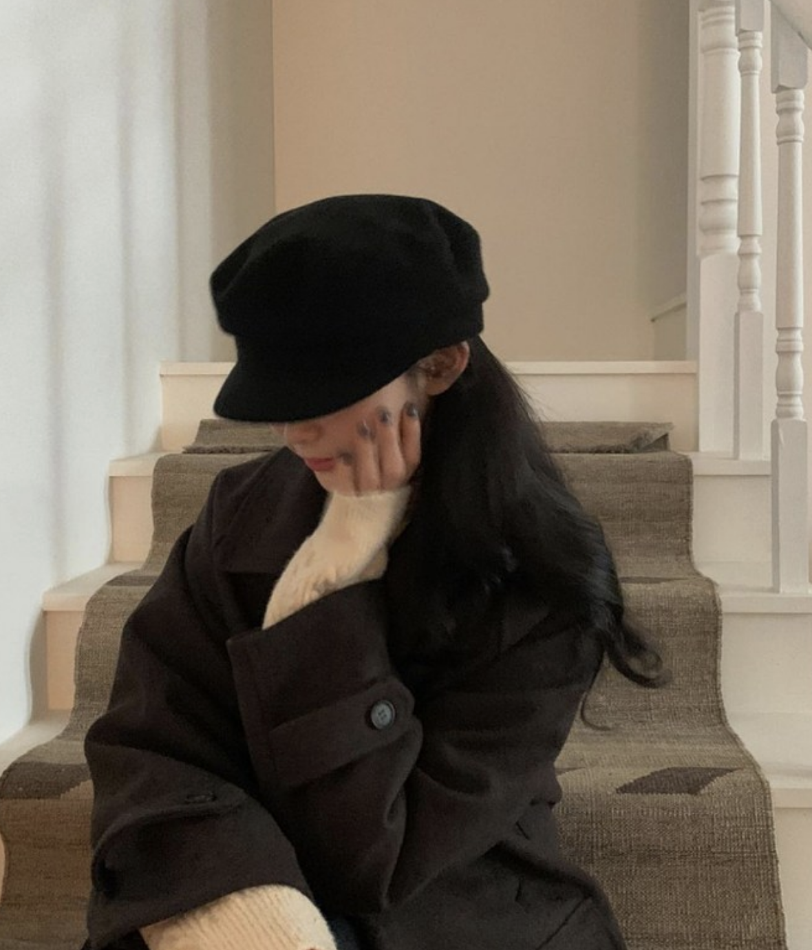 毛呢報童帽 [ 2色 / Free ]