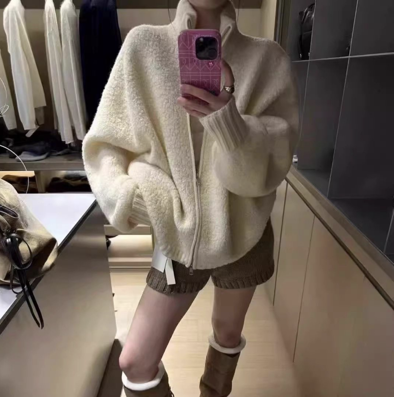 Solenne Soft Effortless Double-Zip Wool Coat [ 3 colors / Free ]