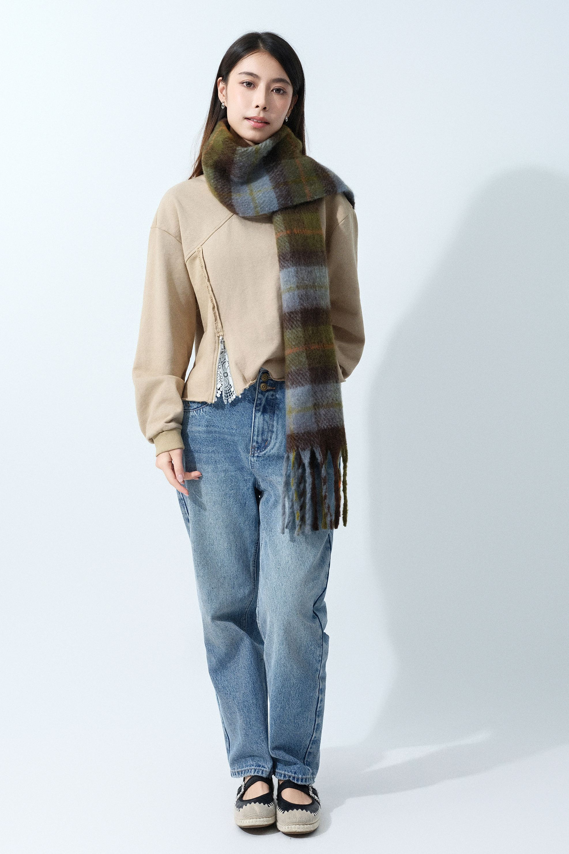 大格紋毛絨大圍巾（預購產品）