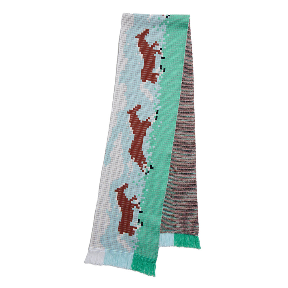 8bit Pixel Horse Year Fringe Scarf