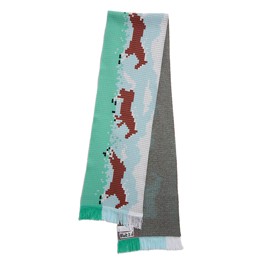 8bit Pixel Horse Year Fringe Scarf