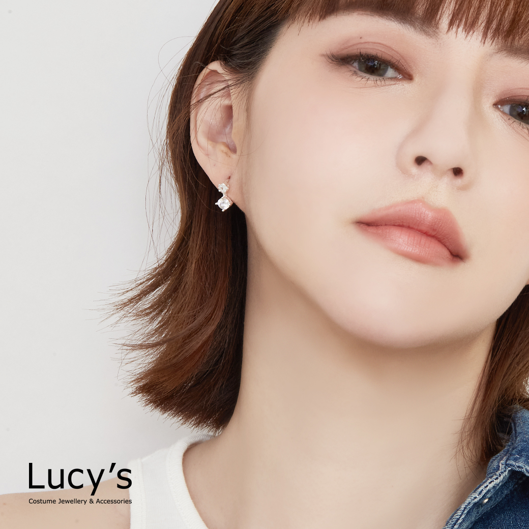 925純銀 幾何光點 易扣耳環 (126633)