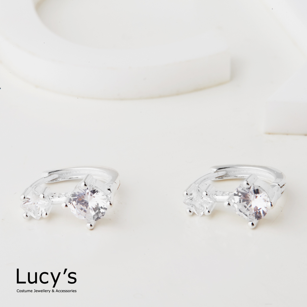 925純銀 幾何光點 易扣耳環 (126633)