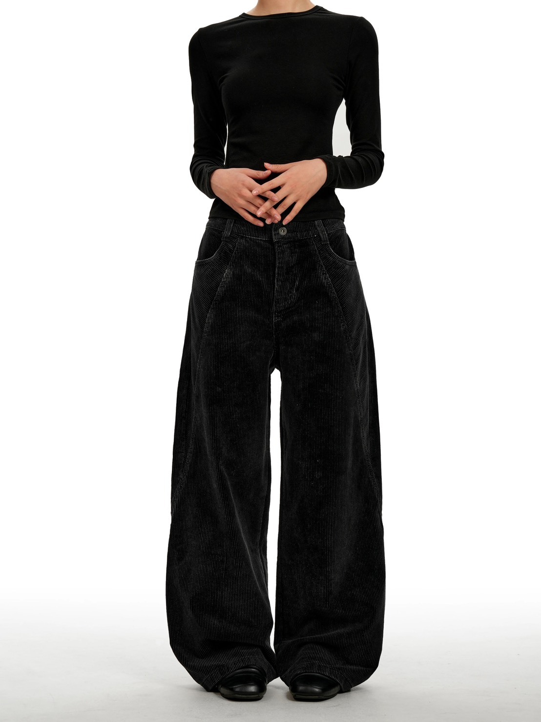 - SIMPLEACTION - 復古美拉德燈芯絨直筒褲