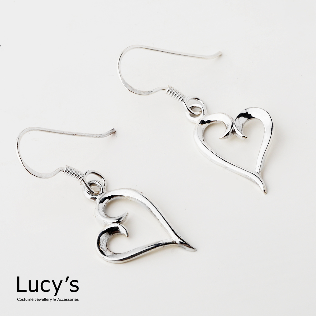 925純銀 畫心 耳勾耳環 (126687)