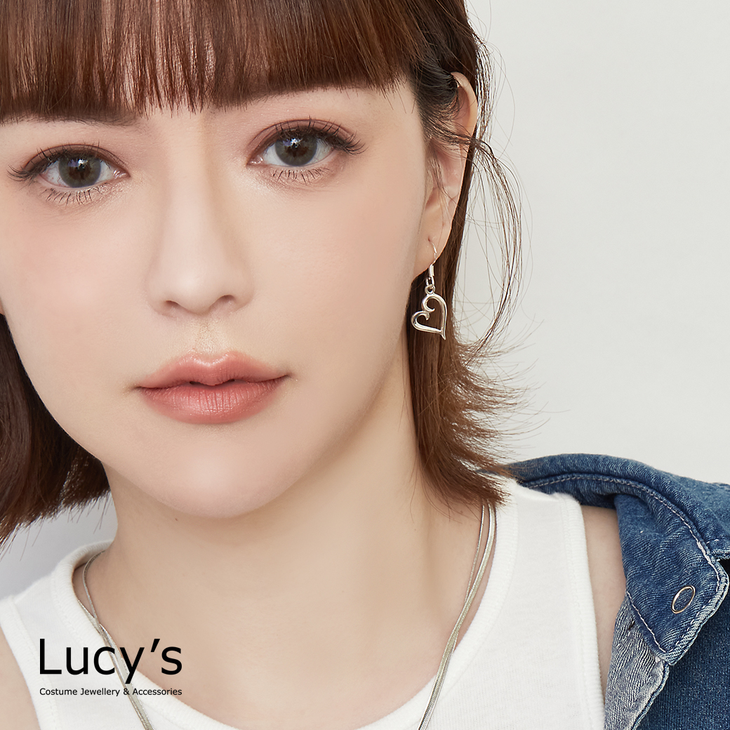 925純銀 畫心 耳勾耳環 (126687)