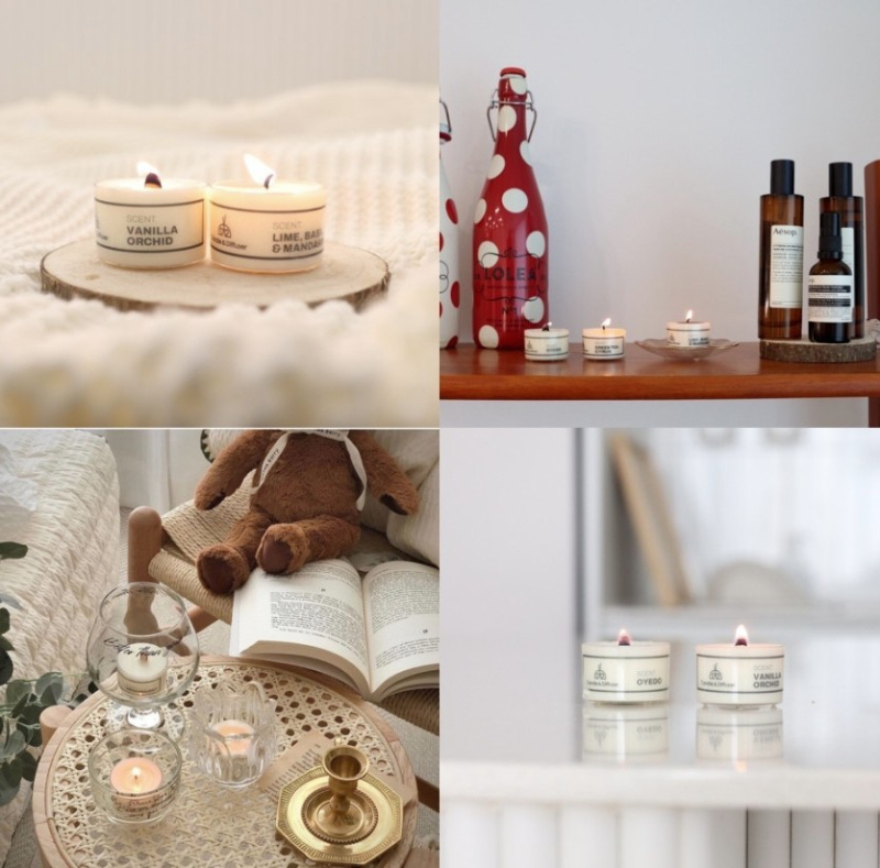 韓國 迷你無煙圓形手工香氛蠟燭 （15g）