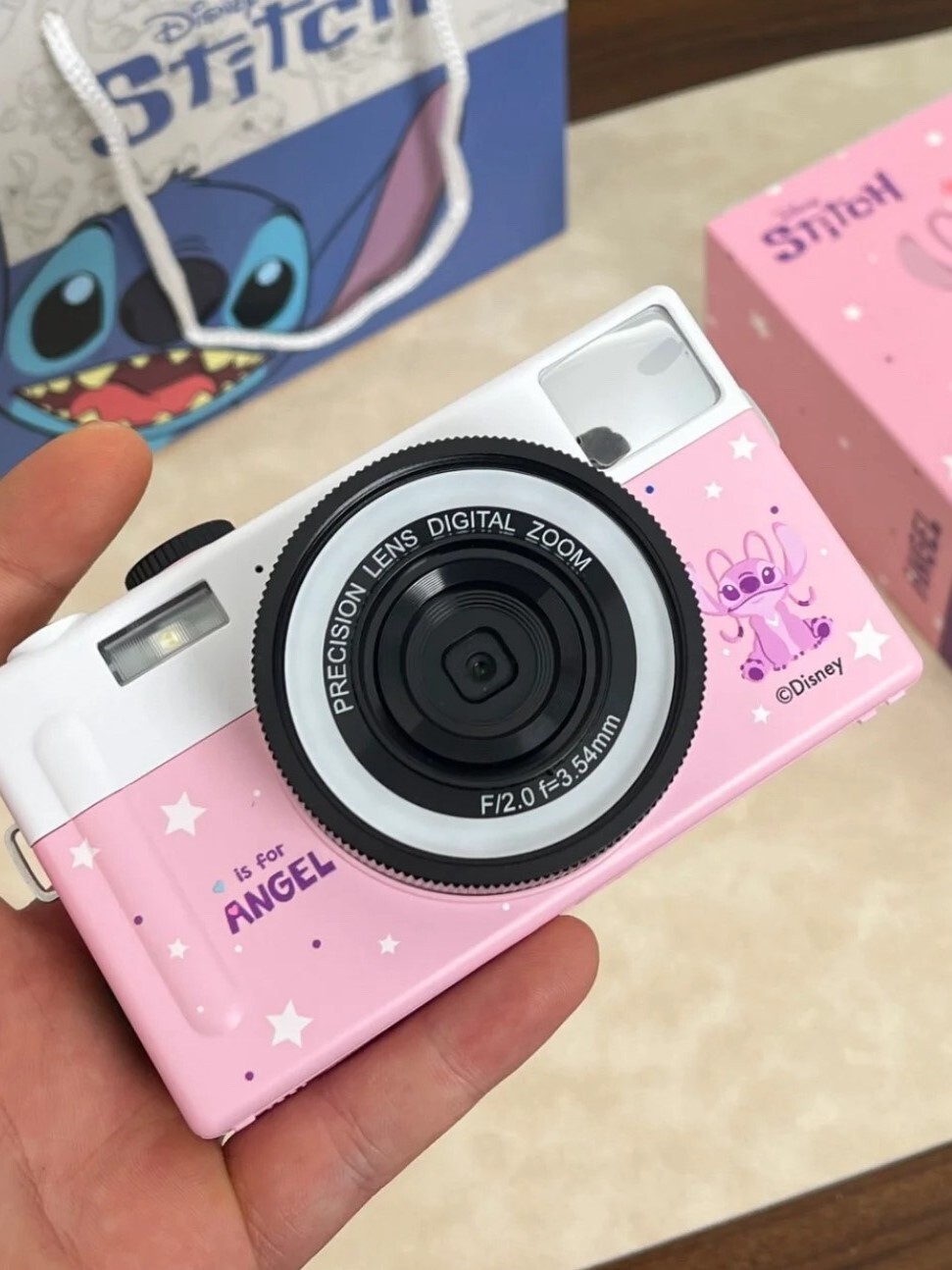 Officially licensed Disney animated characters CCD digital camera with retro filters and fill light.