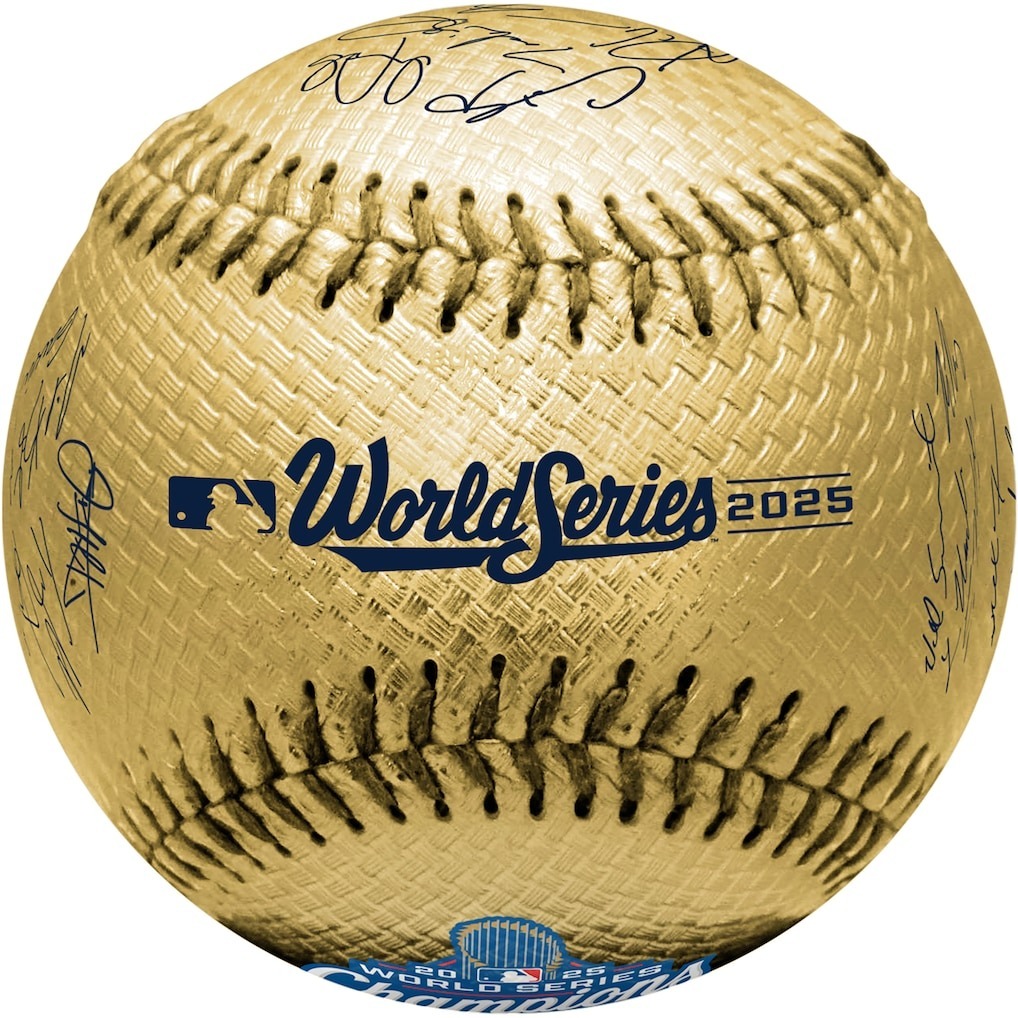 MLB棒球 Los Angeles Dodgers 洛杉磯道奇 世界冠軍 連霸金球 印刷簽名球 紀念球 Facsimile Signature Gold Baseball Rawlings 全新